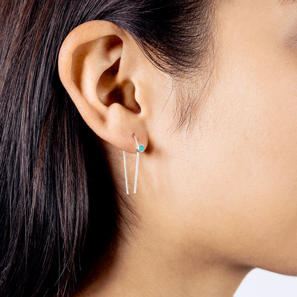You're Hooked Earrings in Turquoise & Silver
