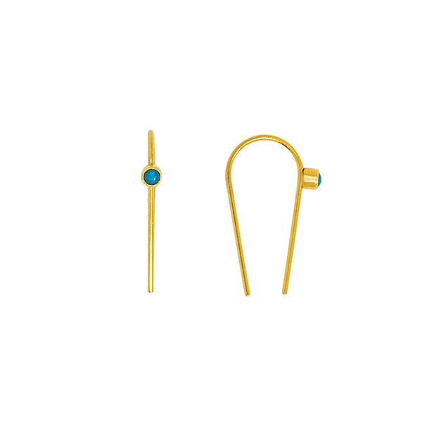 You're Hooked Earrings in Turquoise & Gold