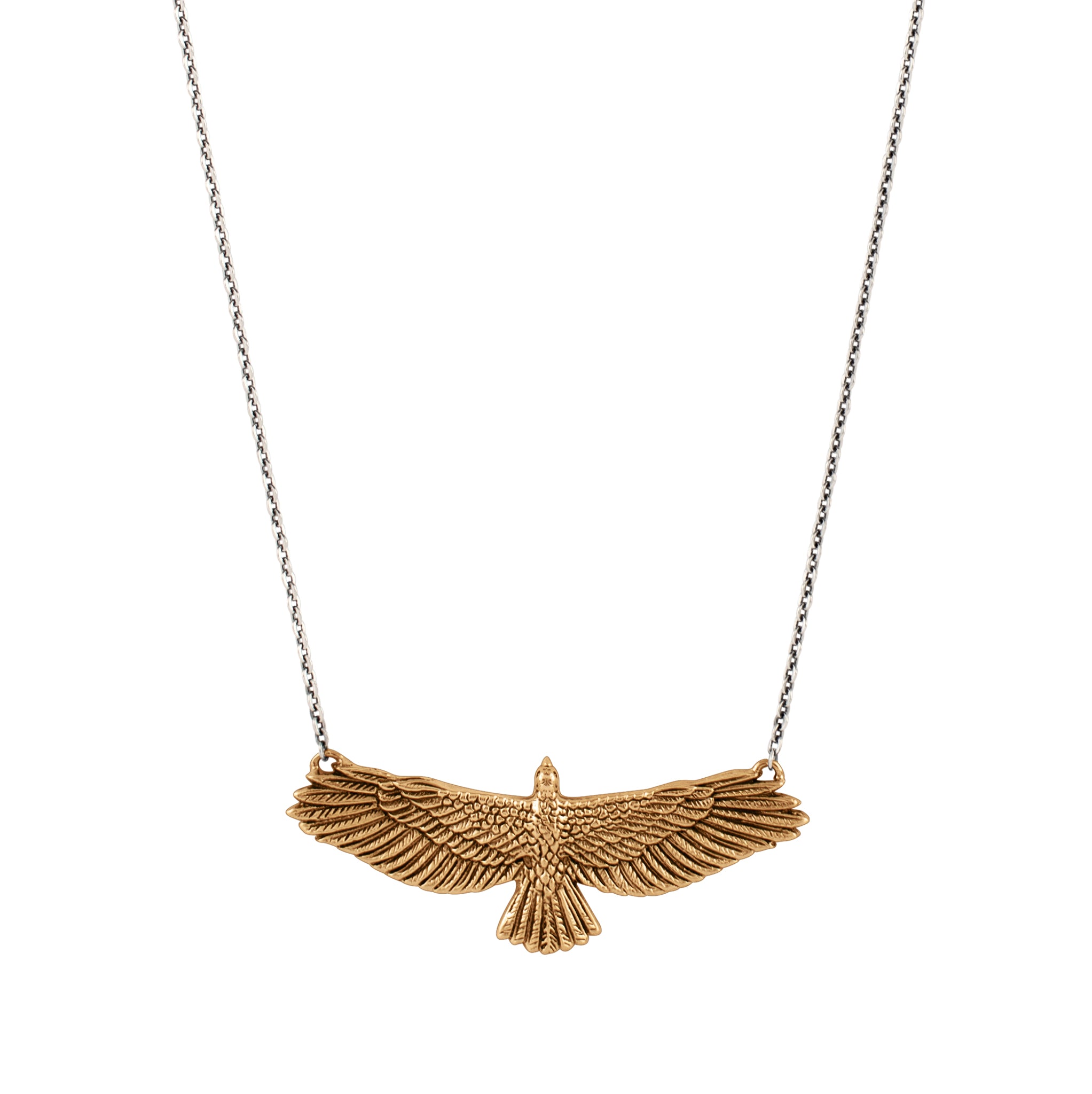 Happy Hawk Necklace in Bronze