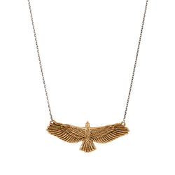 Happy Hawk Necklace in Bronze