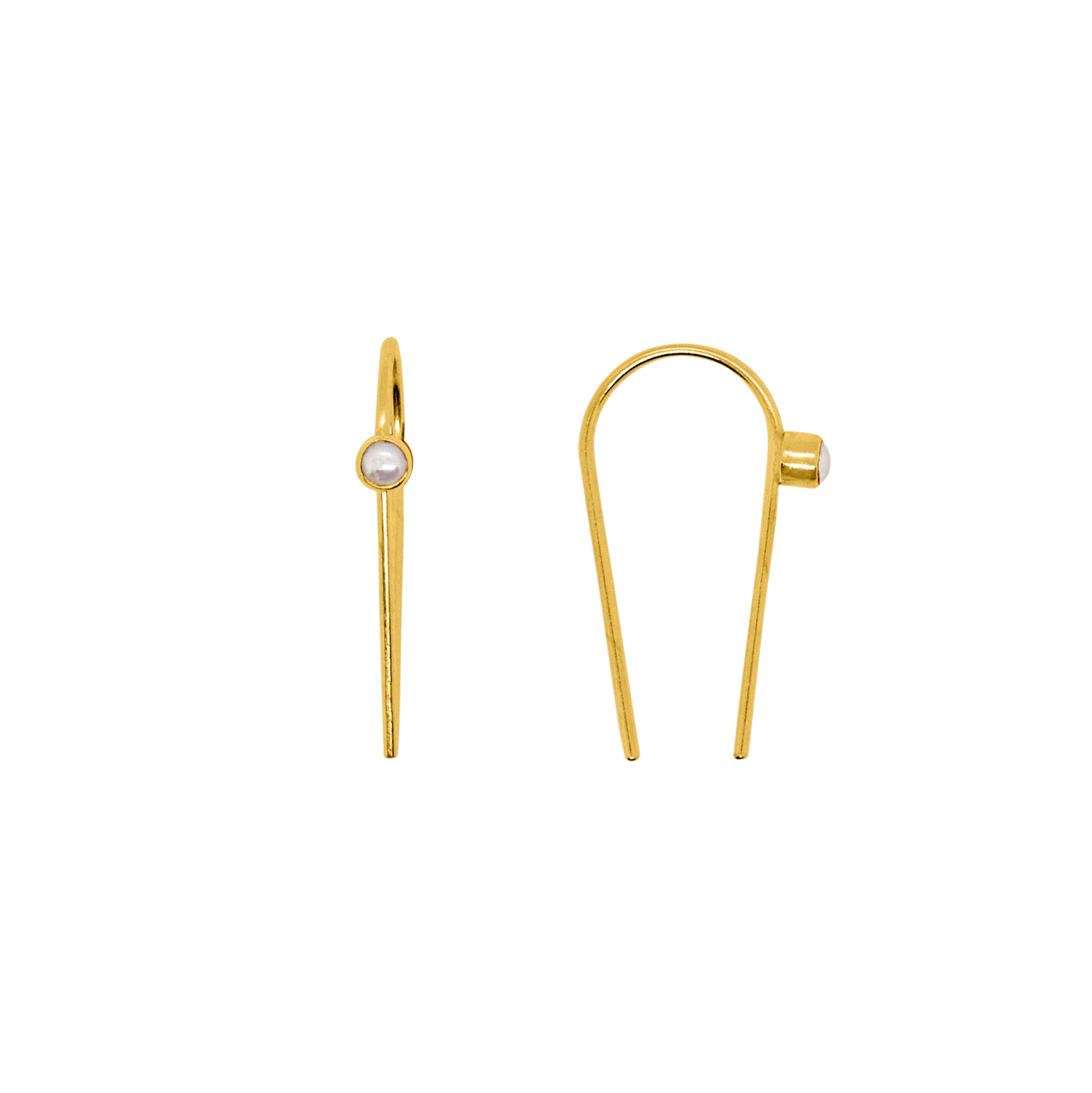 You're Hooked Earrings in Pearl & Gold