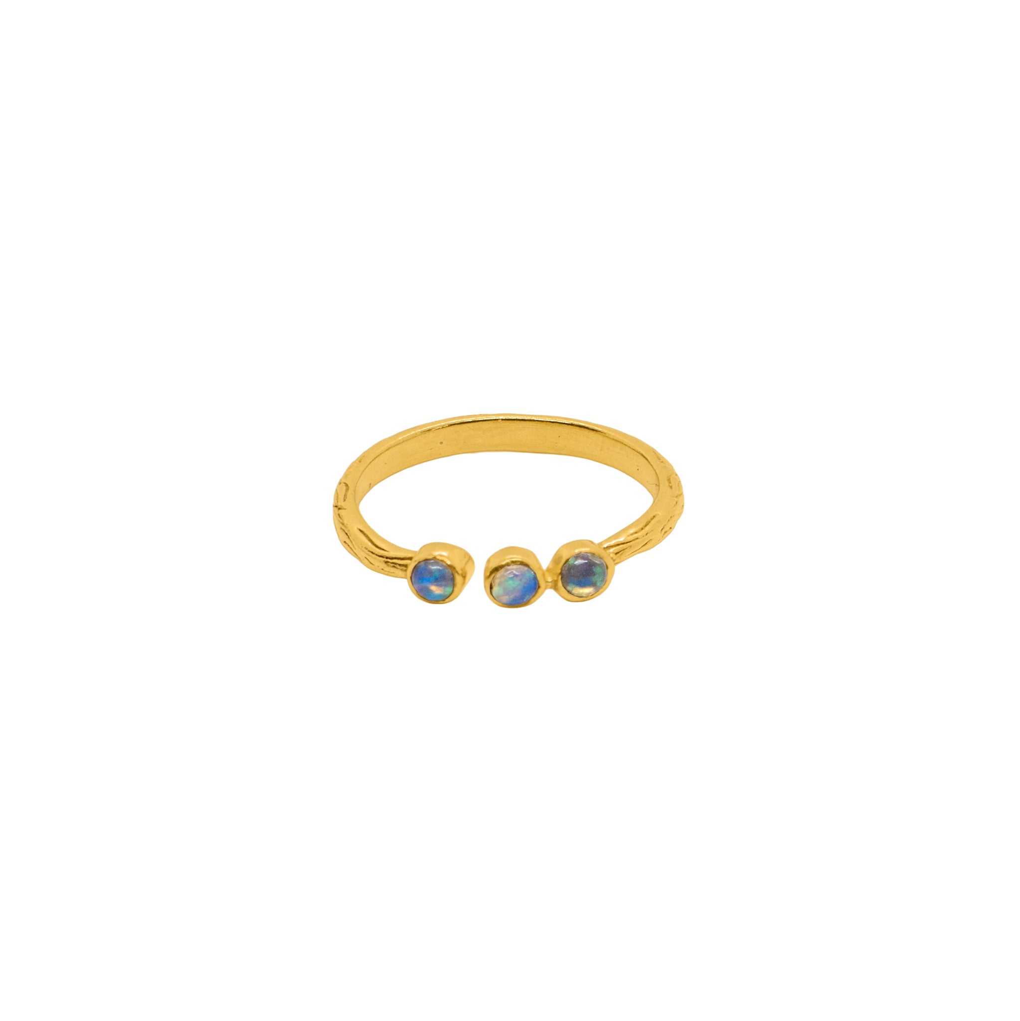 Souffle Trio Stacker Ring in Opal & Gold