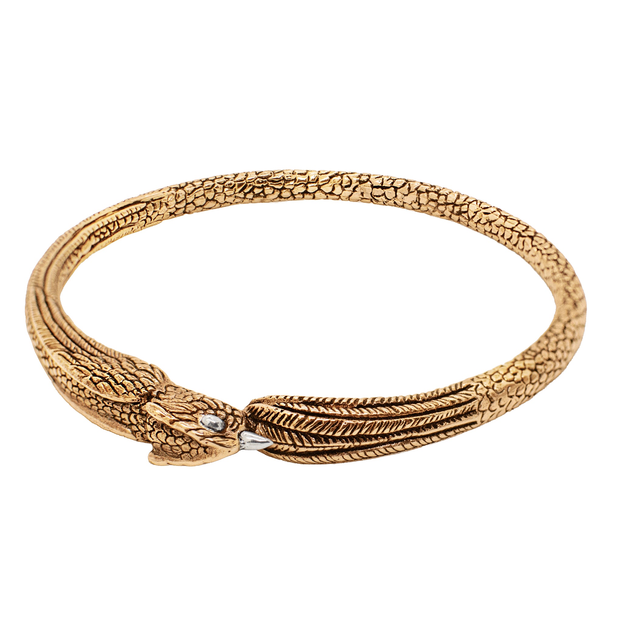 Barn Owlet Bangle in Bronze with Silver Accents