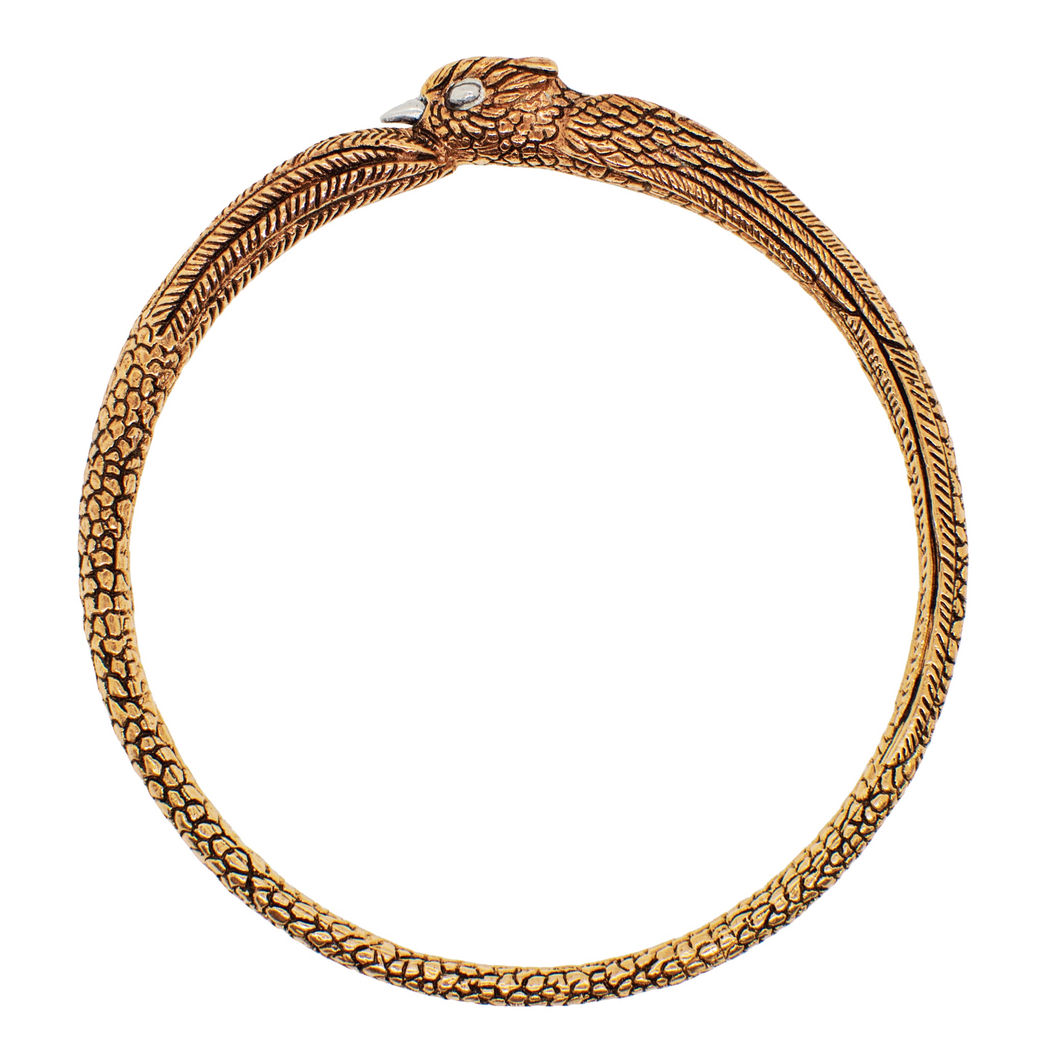 Barn Owlet Bangle in Bronze with Silver Accents