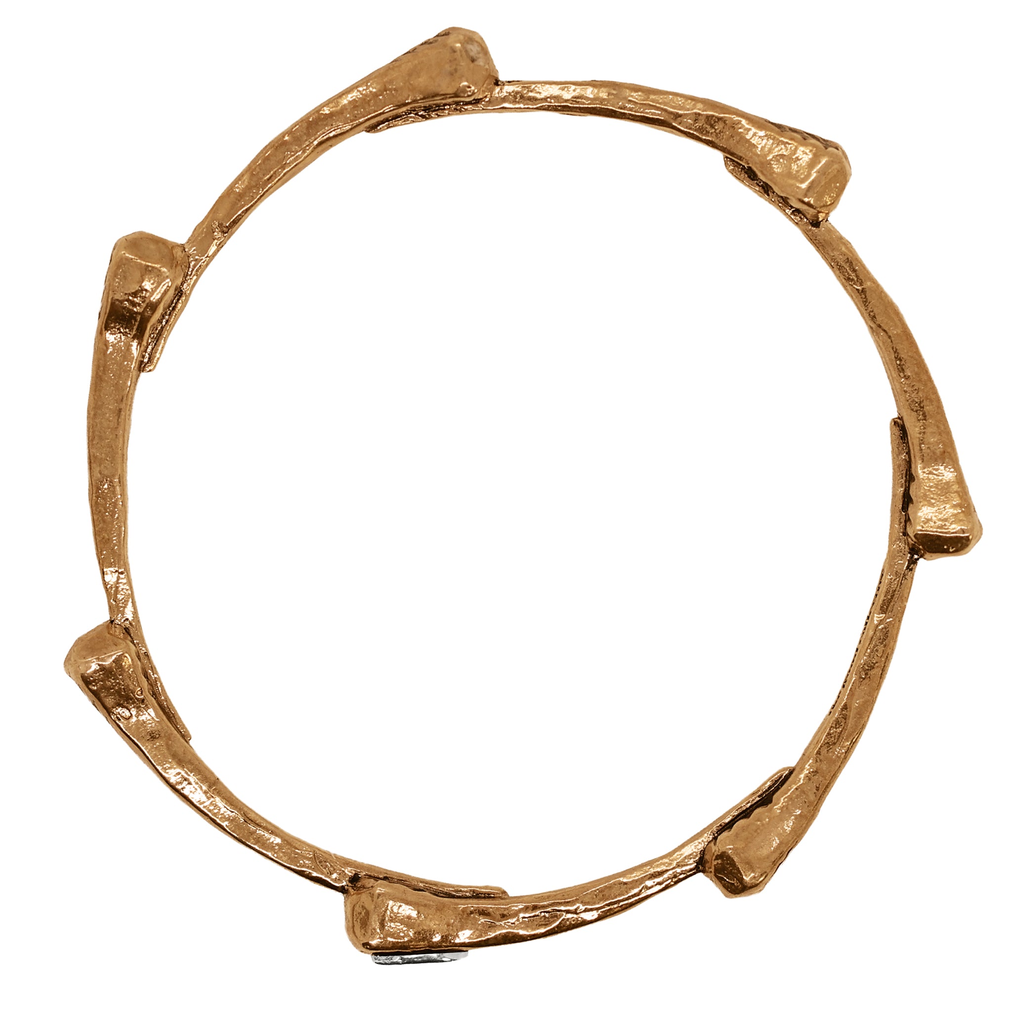 Horseshoe Nail Bangle in Bronze with Silver Accent