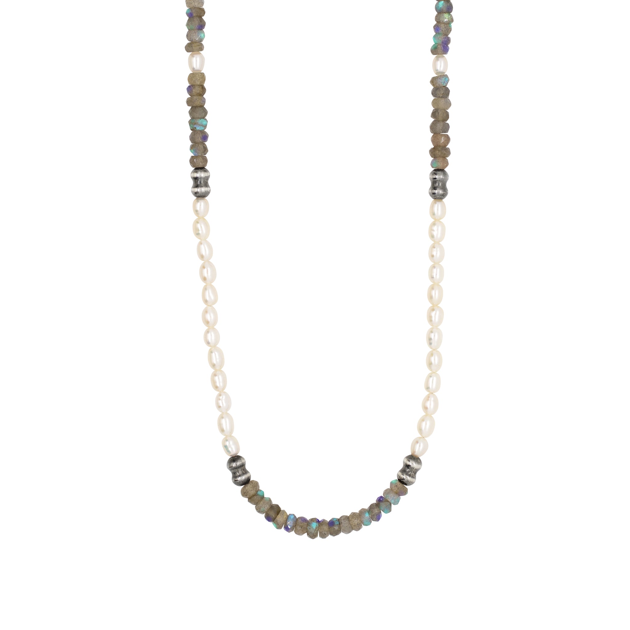 Labradorite & Pearl Strand Necklace