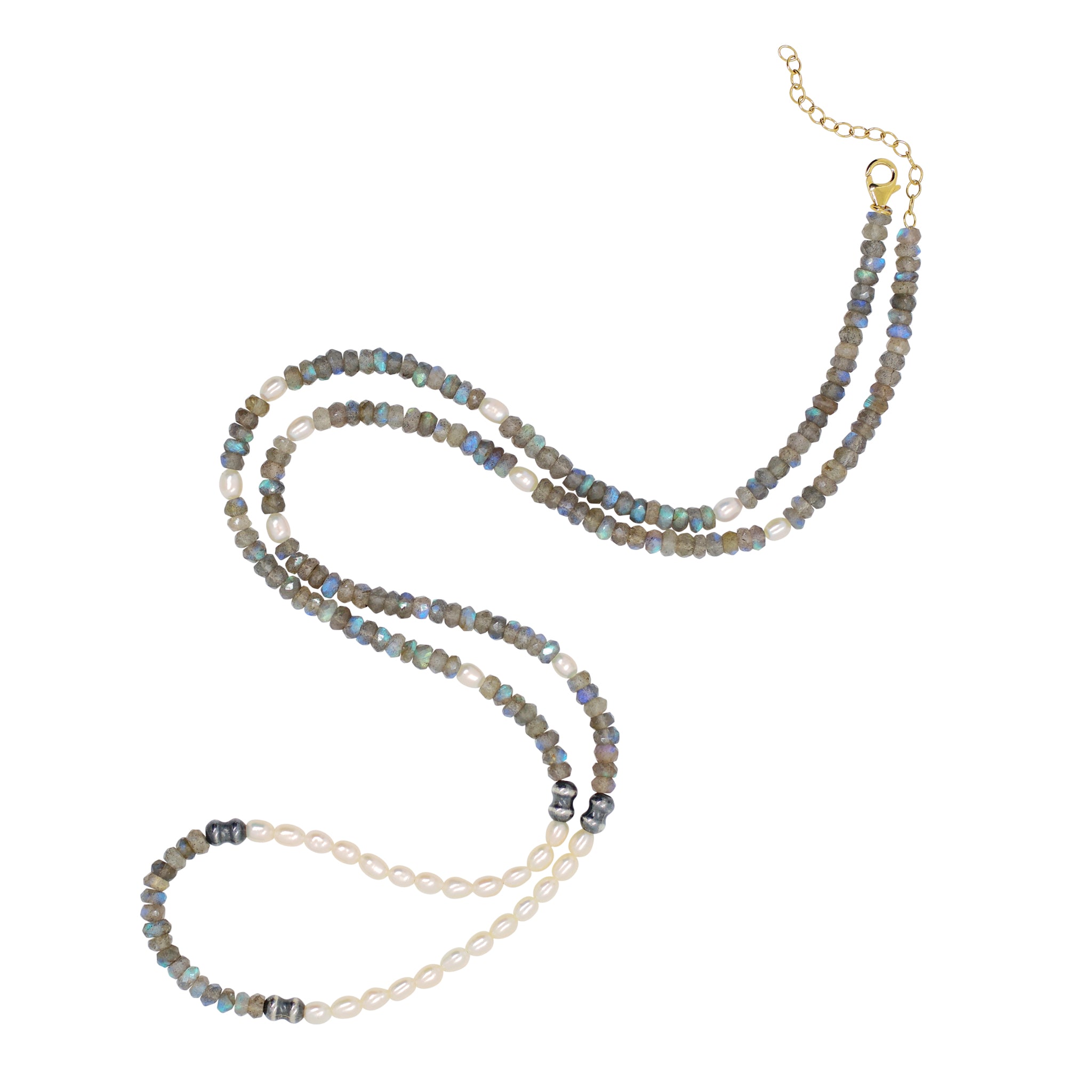 Labradorite & Pearl Strand Necklace
