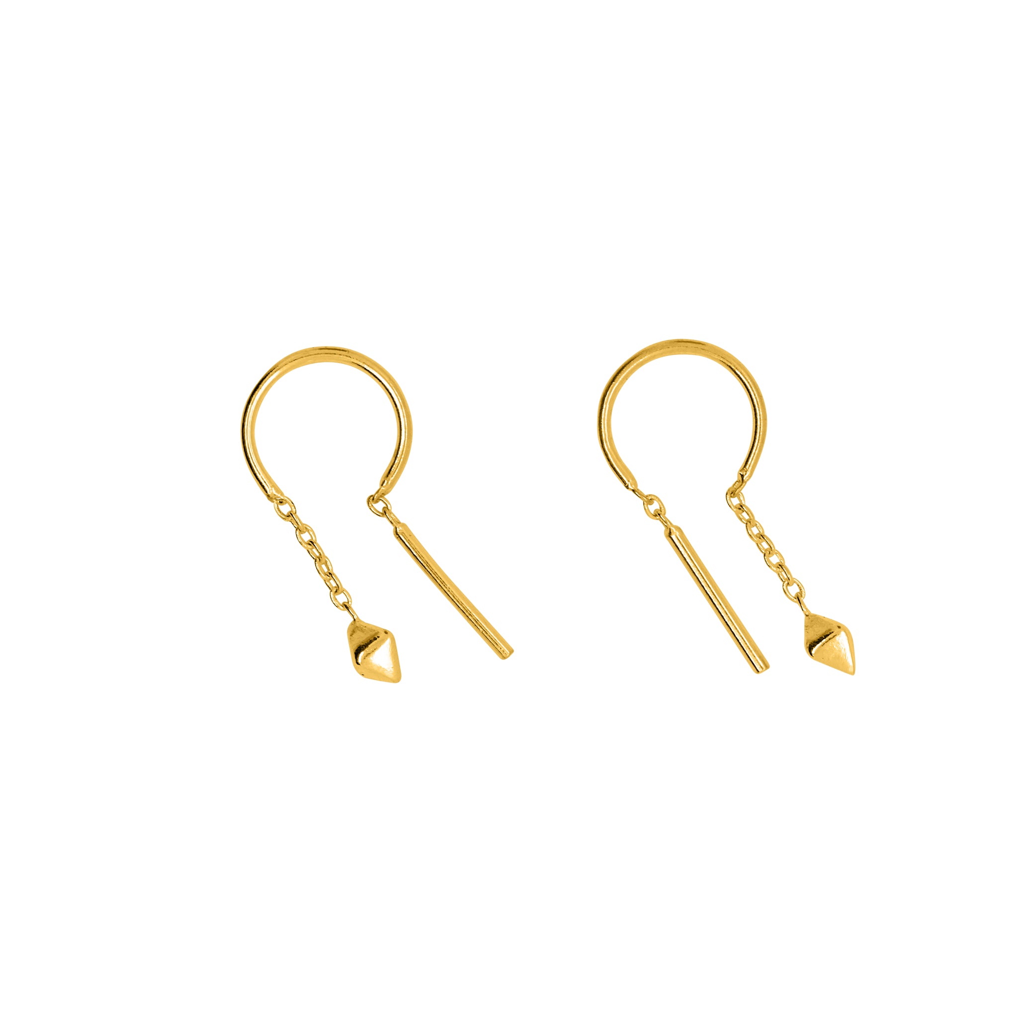 Pretty Prism Dancer Threaders in Gold - 3/4" L