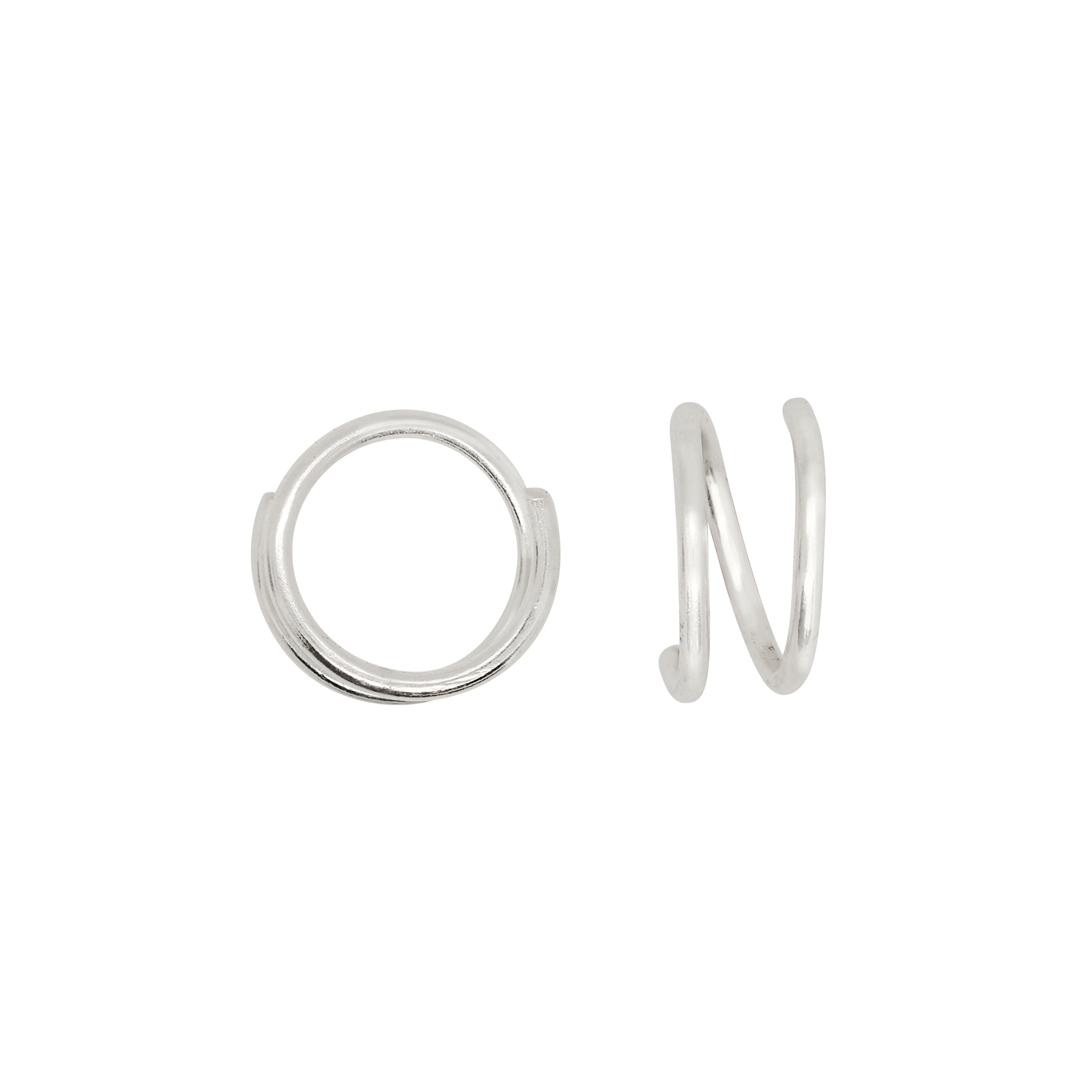 Spiral Double Hoop in Silver - 3/8
