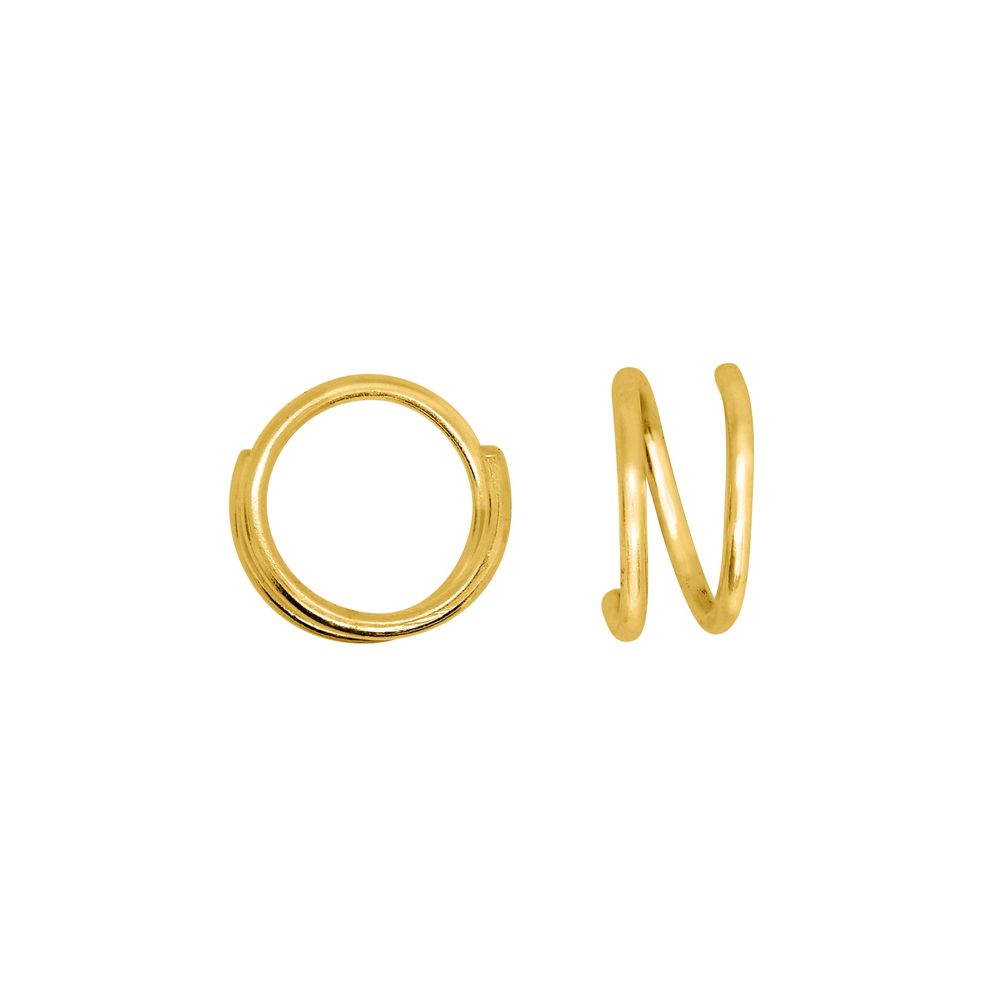 Spiral Double Hoop in Gold - 3/8"