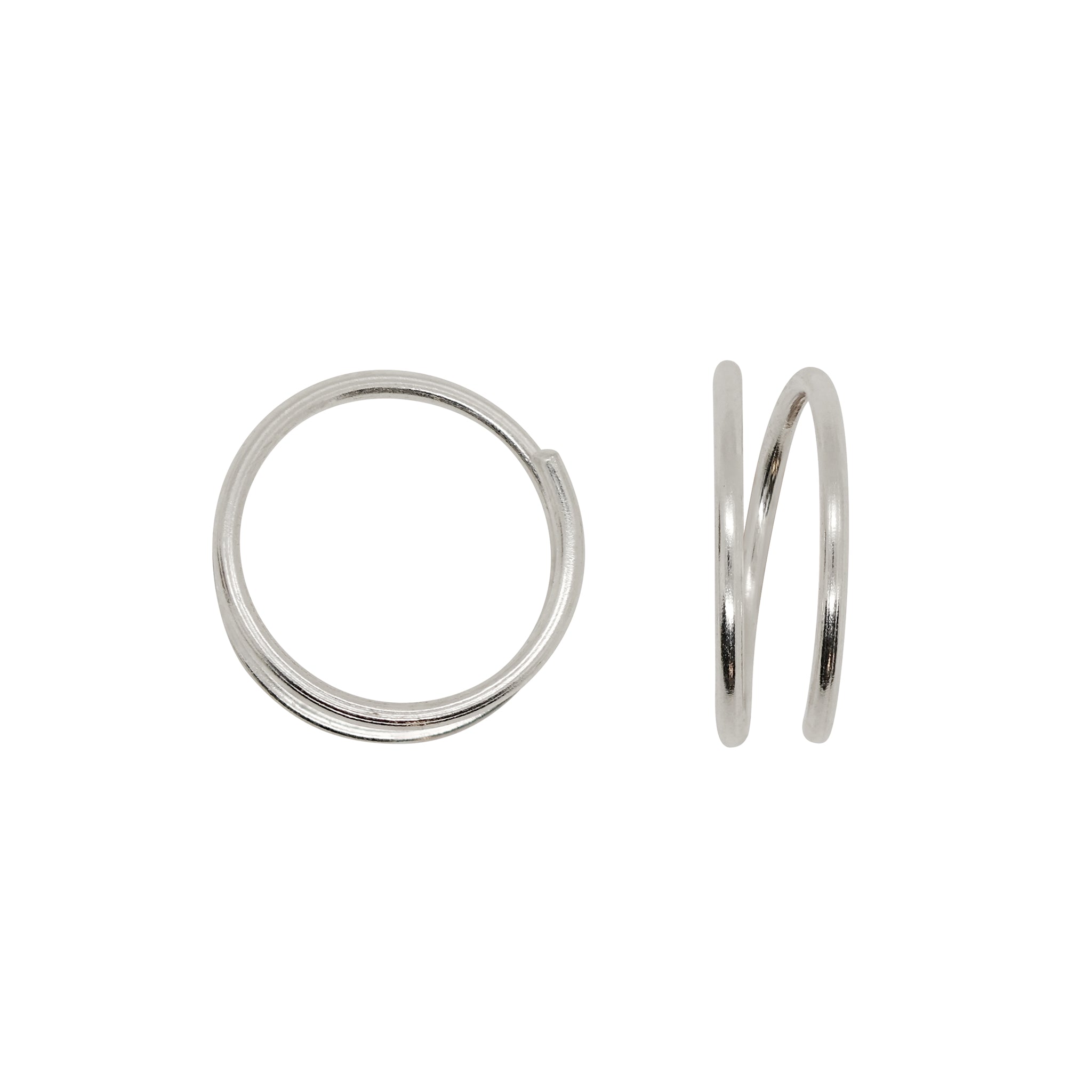 Spiral Double Hoop in Silver - 1/2