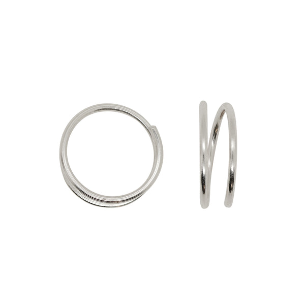 Spiral Double Hoop in Silver - 1/2
