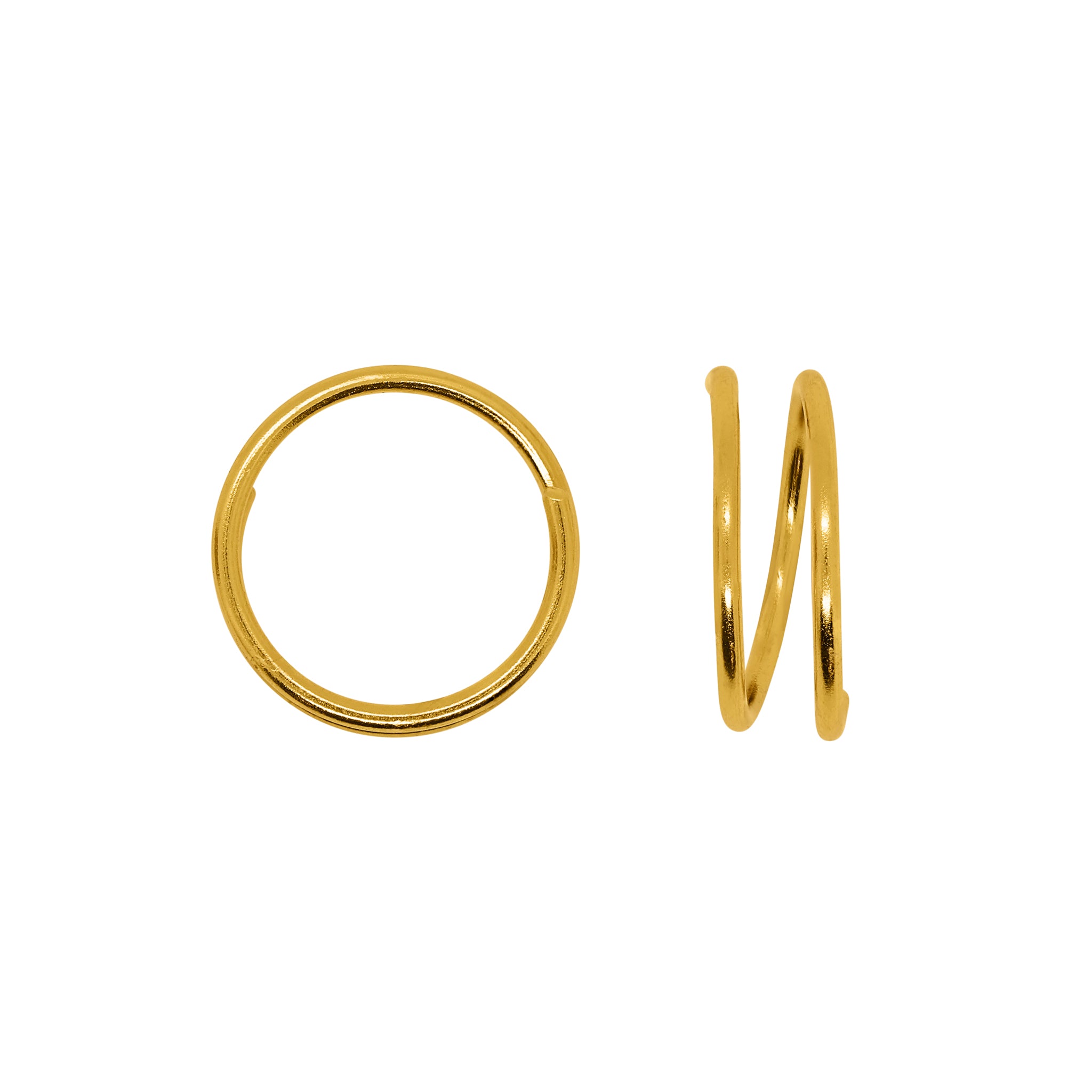 Spiral Double Hoop in Gold - 1/2"