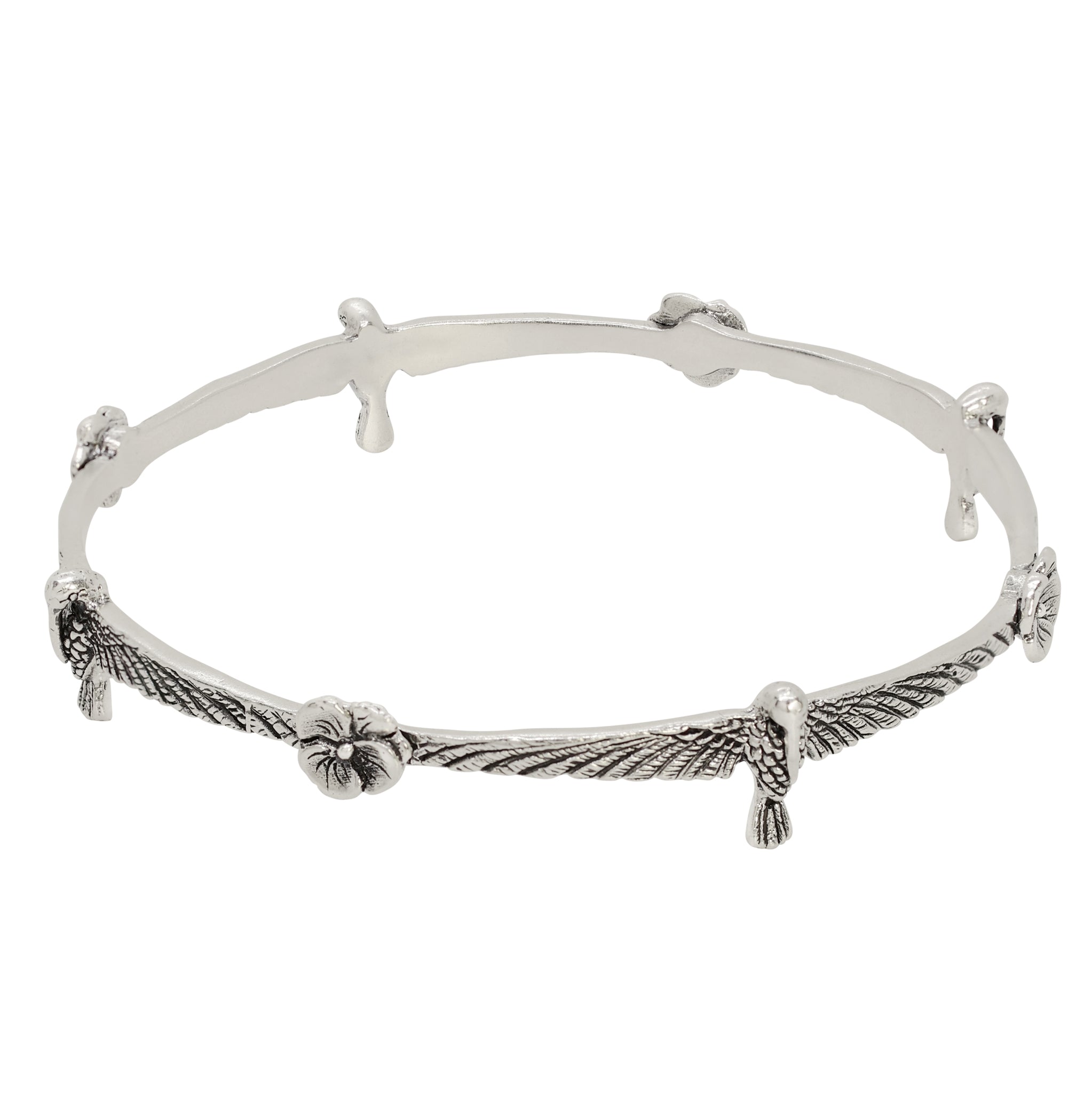 Hummingbird Bangle in Silver