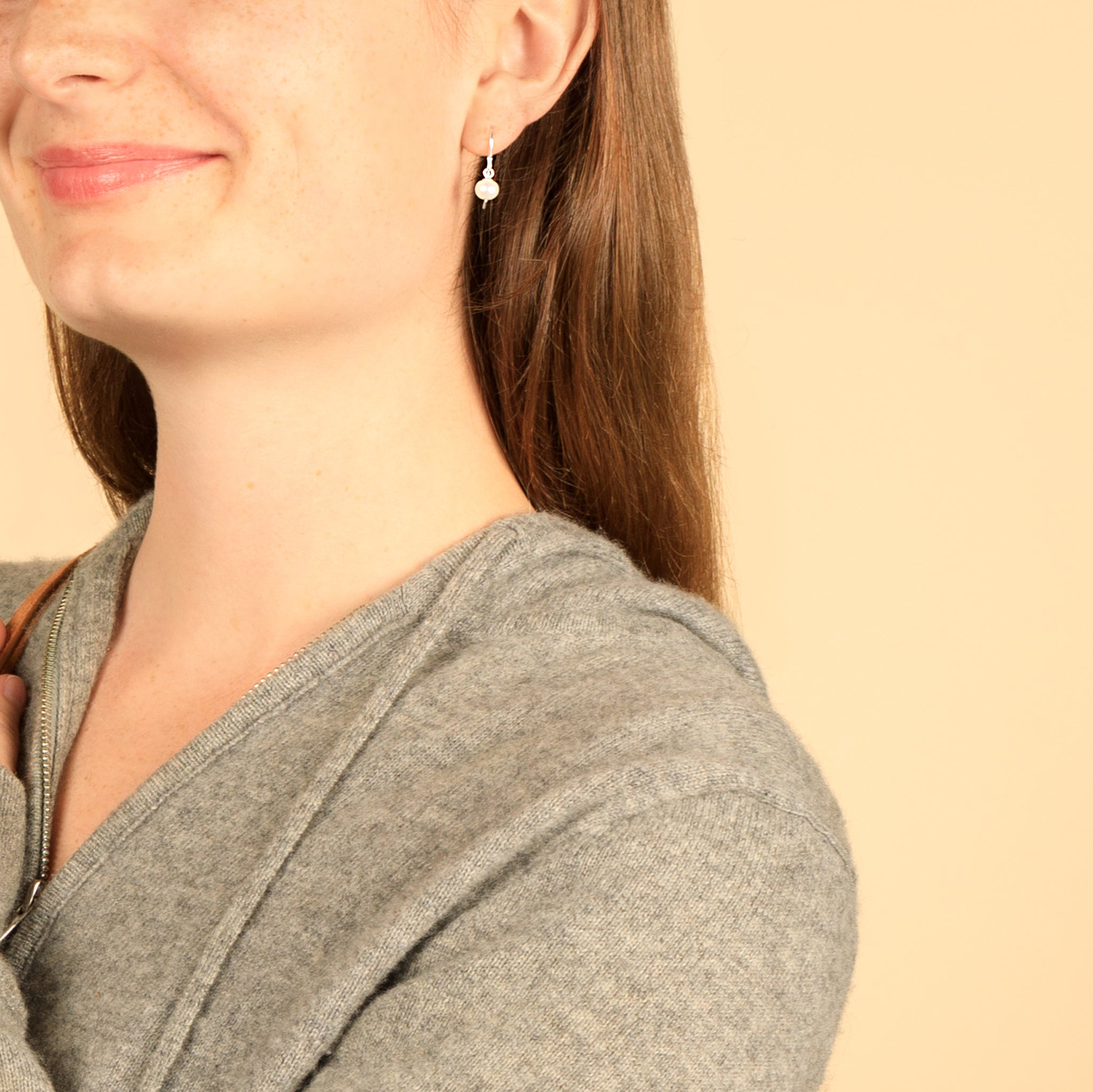 Classic Pearl Hook Earrings in Silver - 6mm