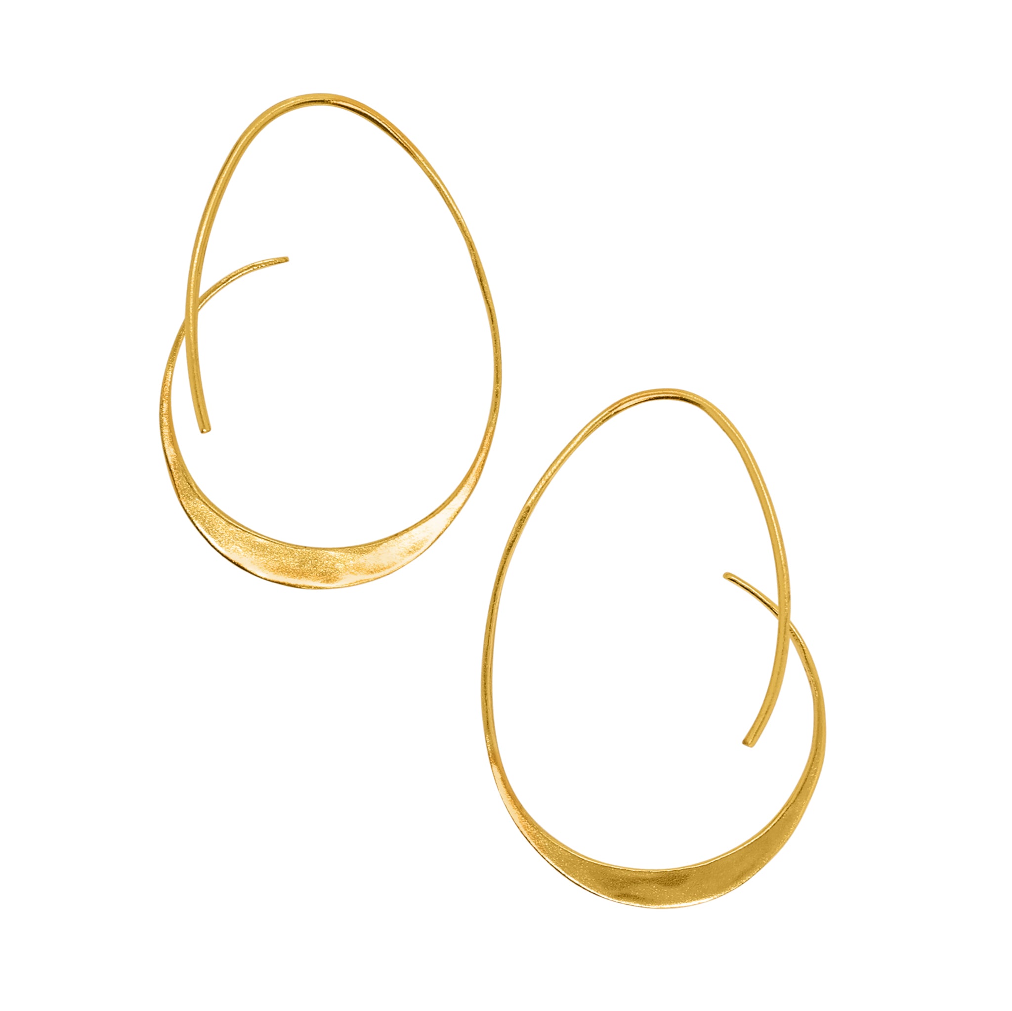 Abstract Arc Hoops in Gold - 1 1/2" L