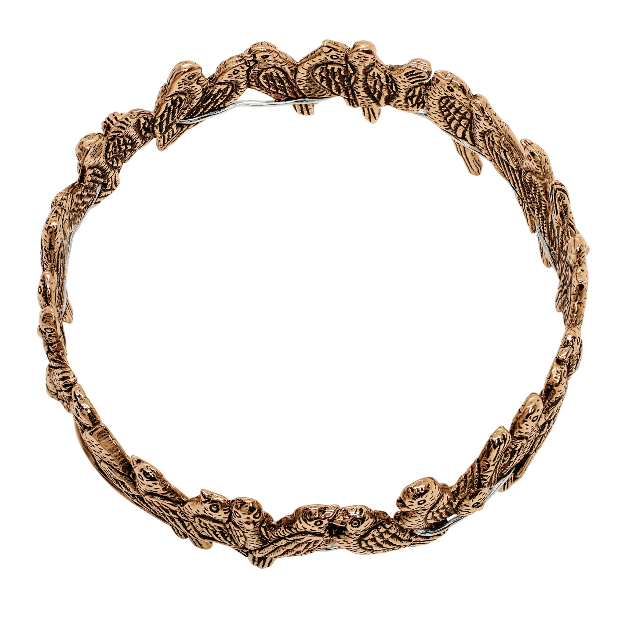 Lovebird Bangle in Bronze & Silver