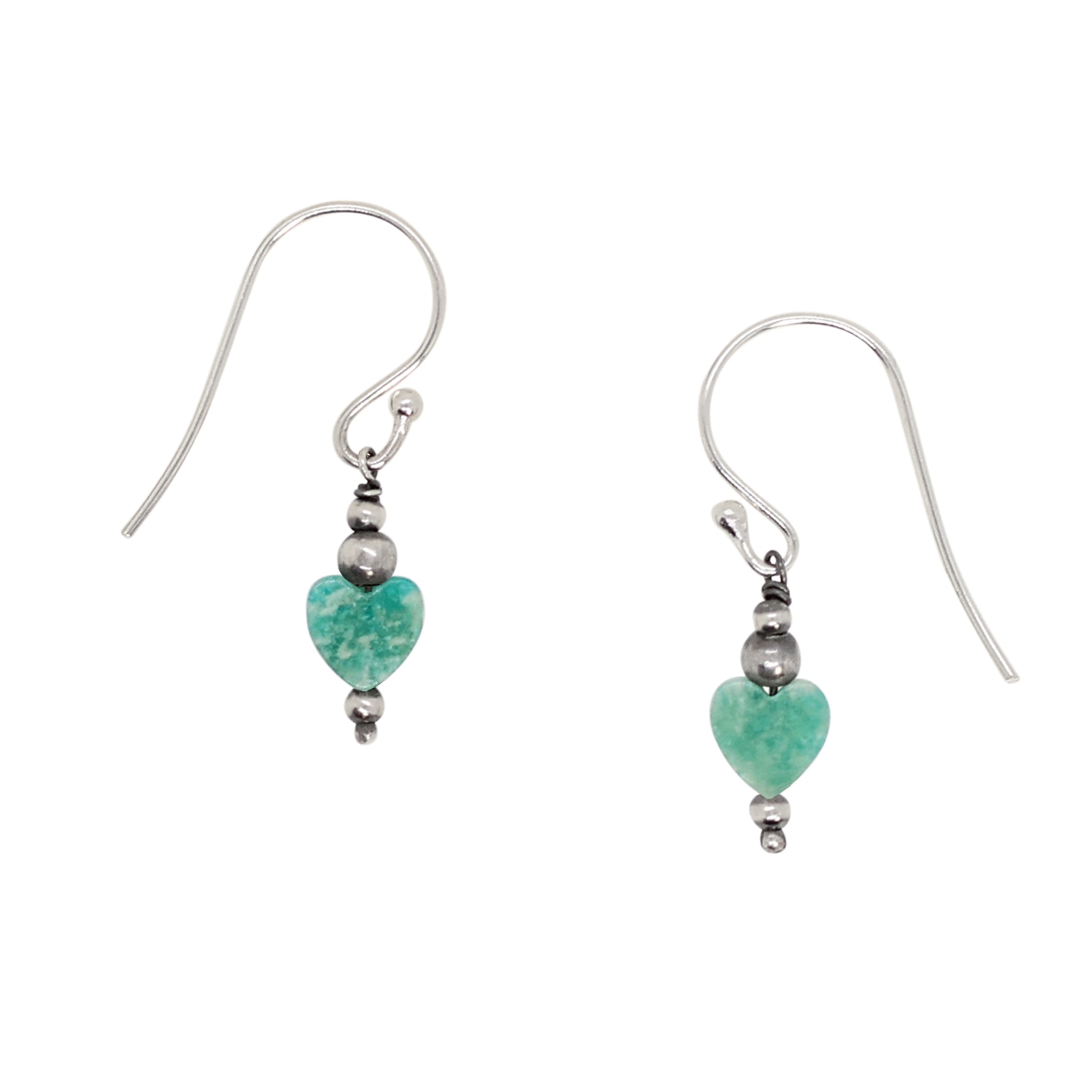 Stone Heart Earrings in Amazonite