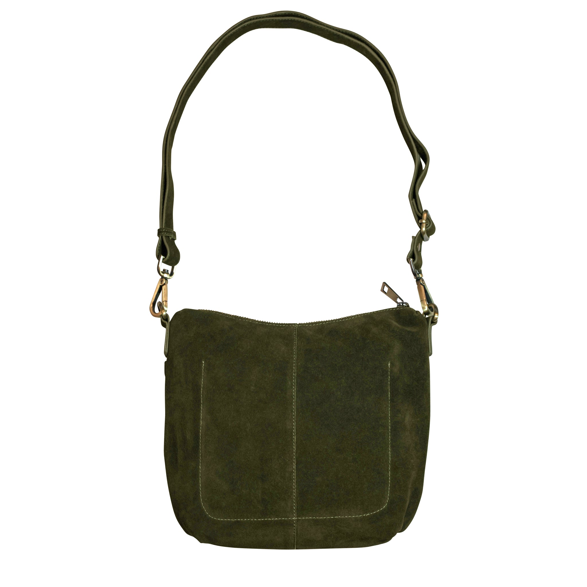 Go Anywhere Bag in Olive Suede
