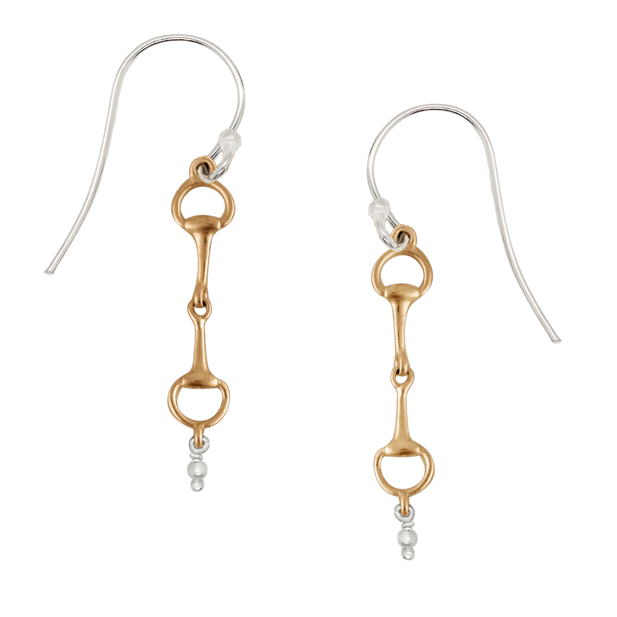 Snaffle Bit Earrings in Bronze & Silver