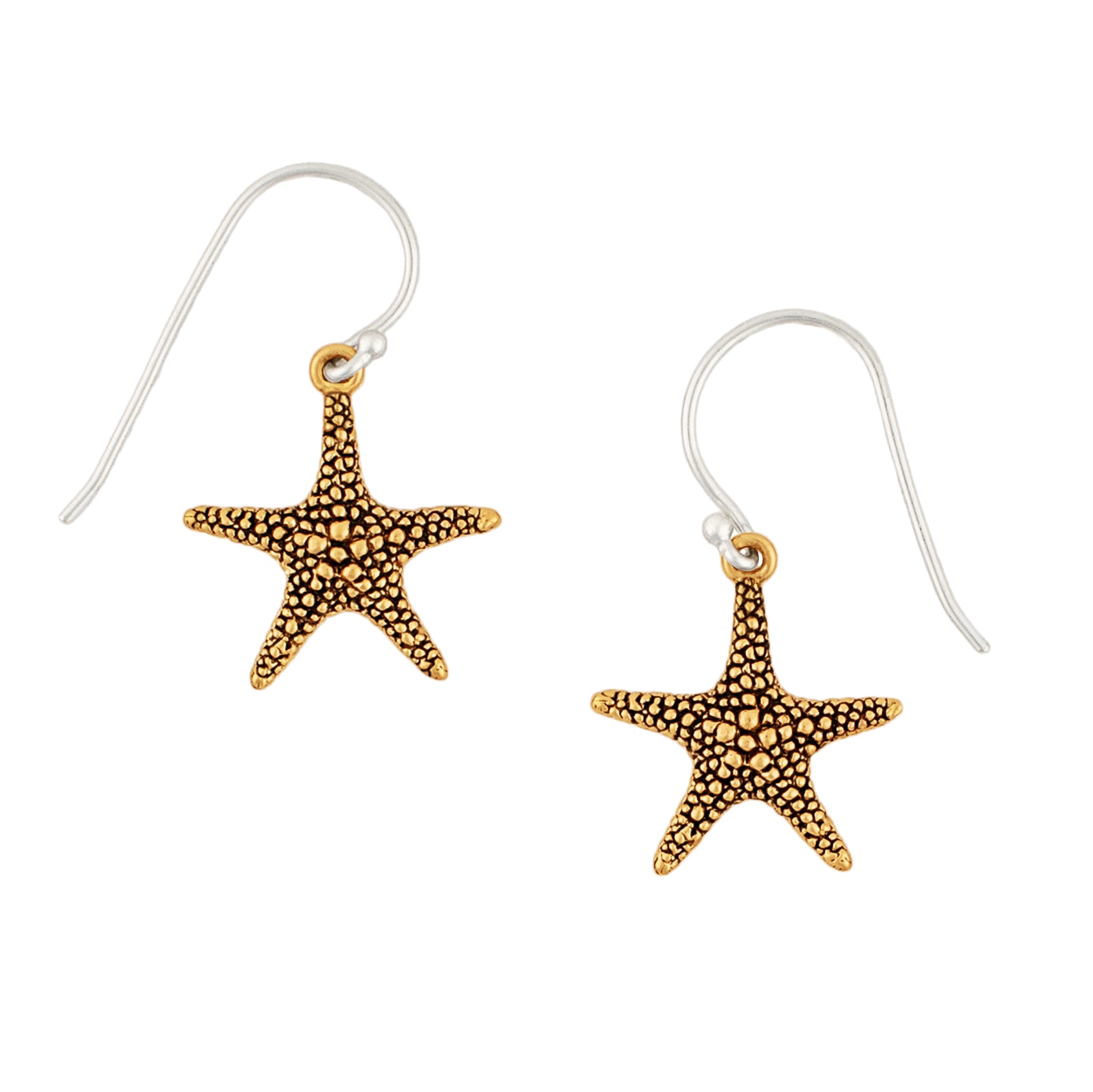 Starfish Earrings in Bronze & Silver
