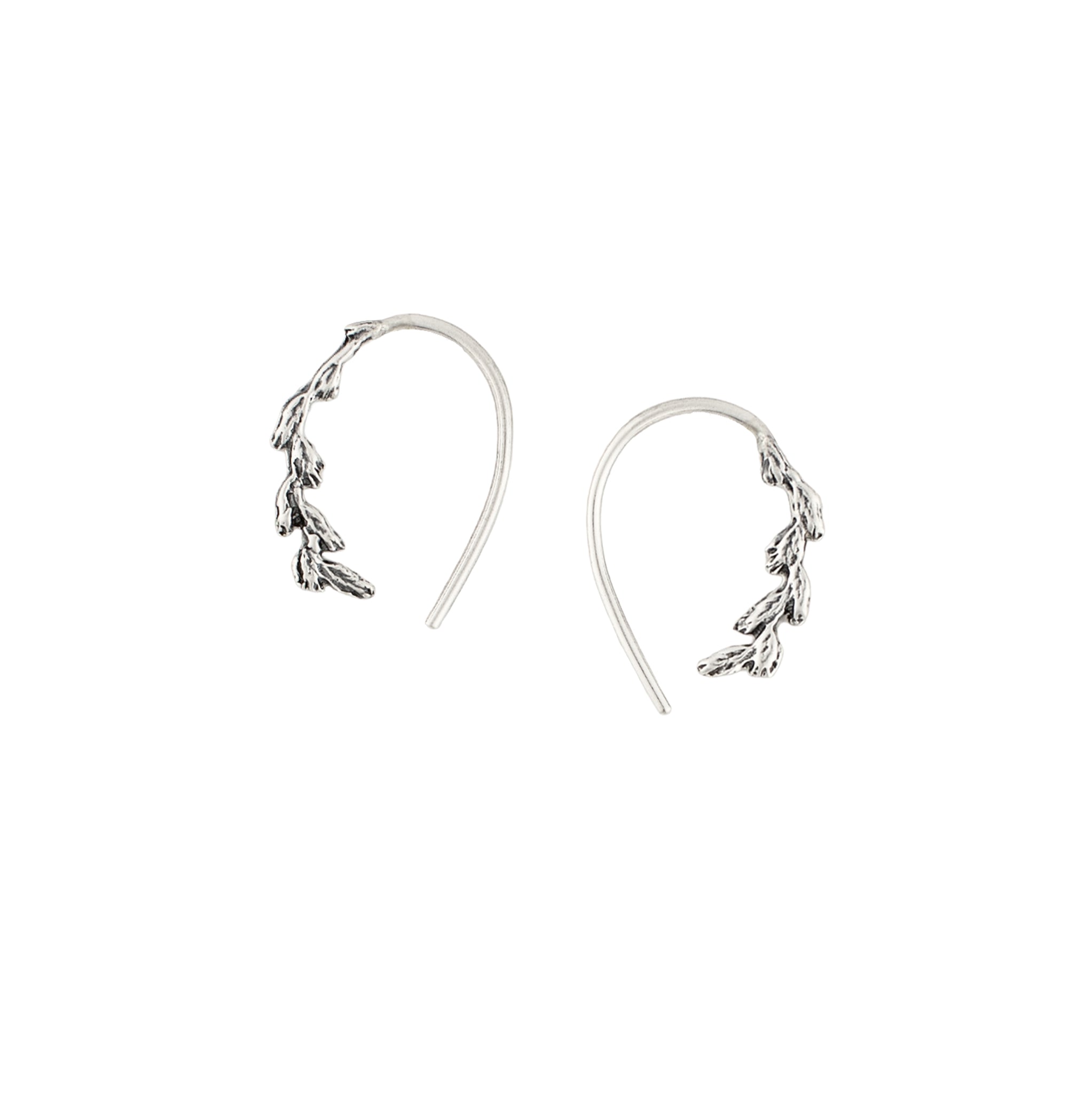 Tall Grass Threaders in Antiqued Silver - 7/8" L