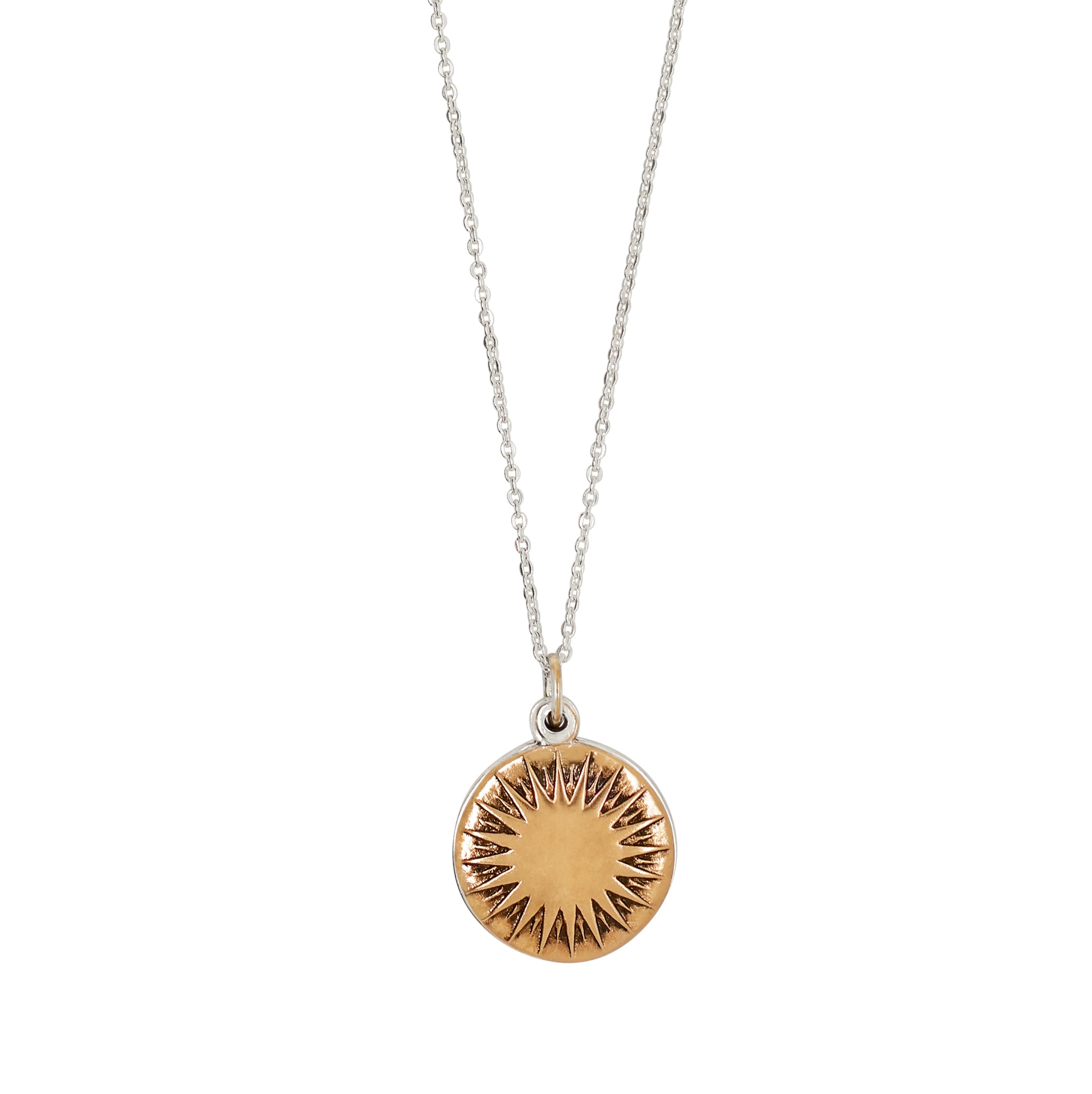 My Moon & Stars Sliding Locket Necklace in Bronze with Silver Flash Plate - Large