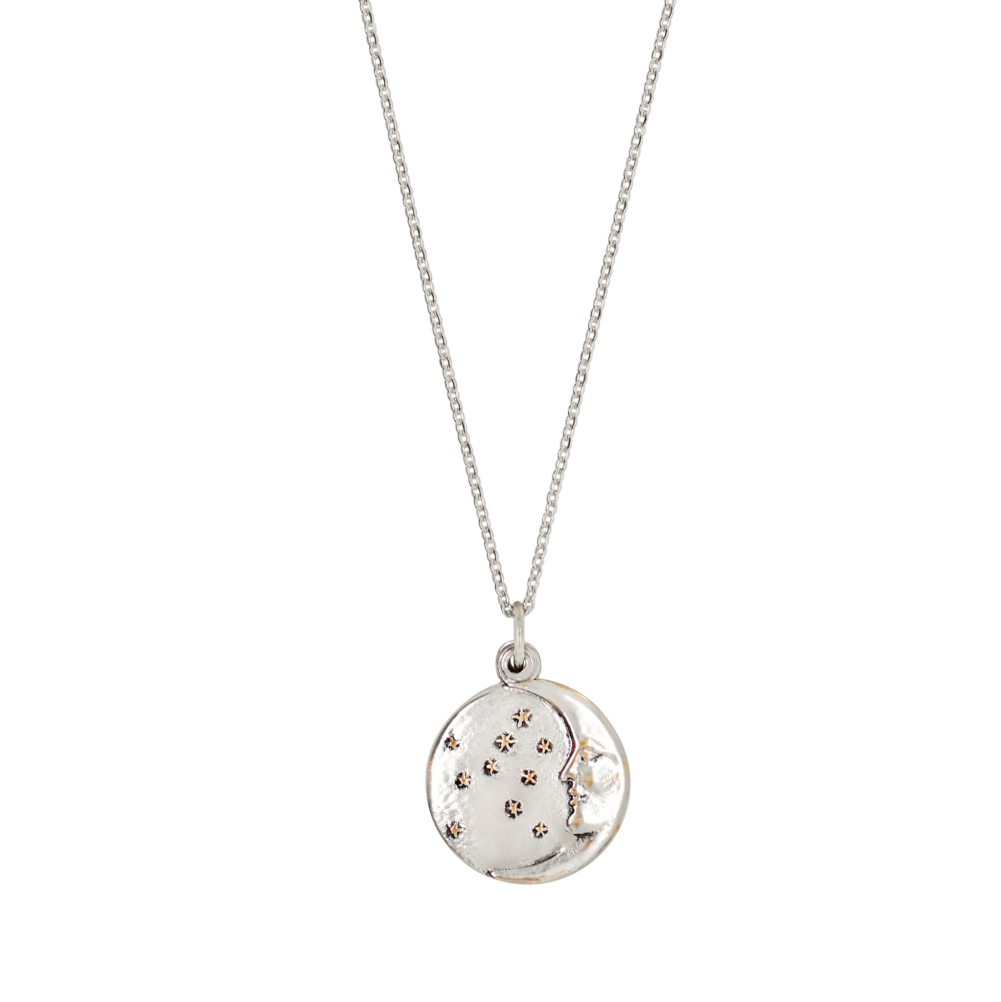 My Moon & Stars Sliding Locket Necklace in Bronze with Silver Flash Plate - Large