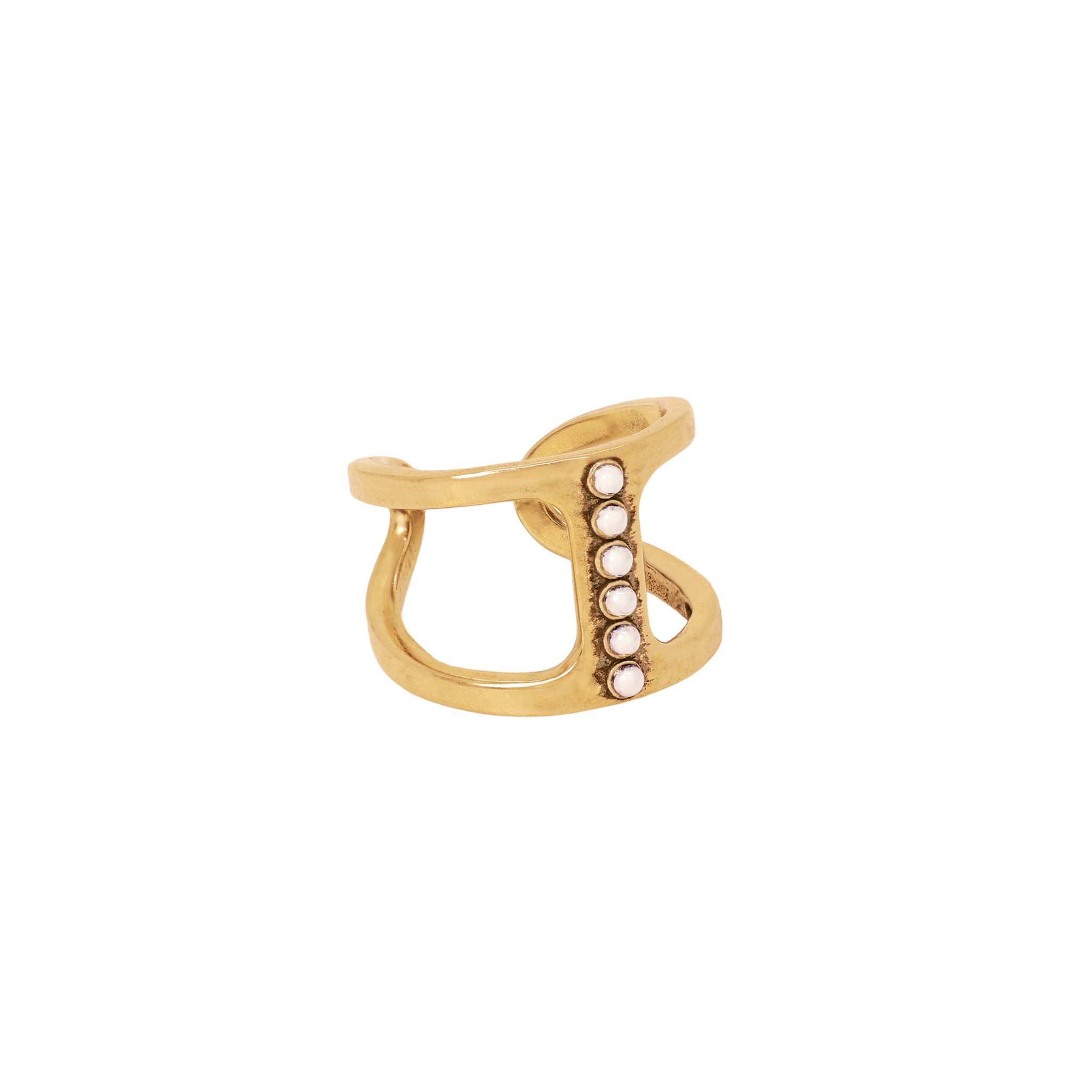 Open Cage Ring in Pearl & Bronze | Available to Ship May 15, 2026