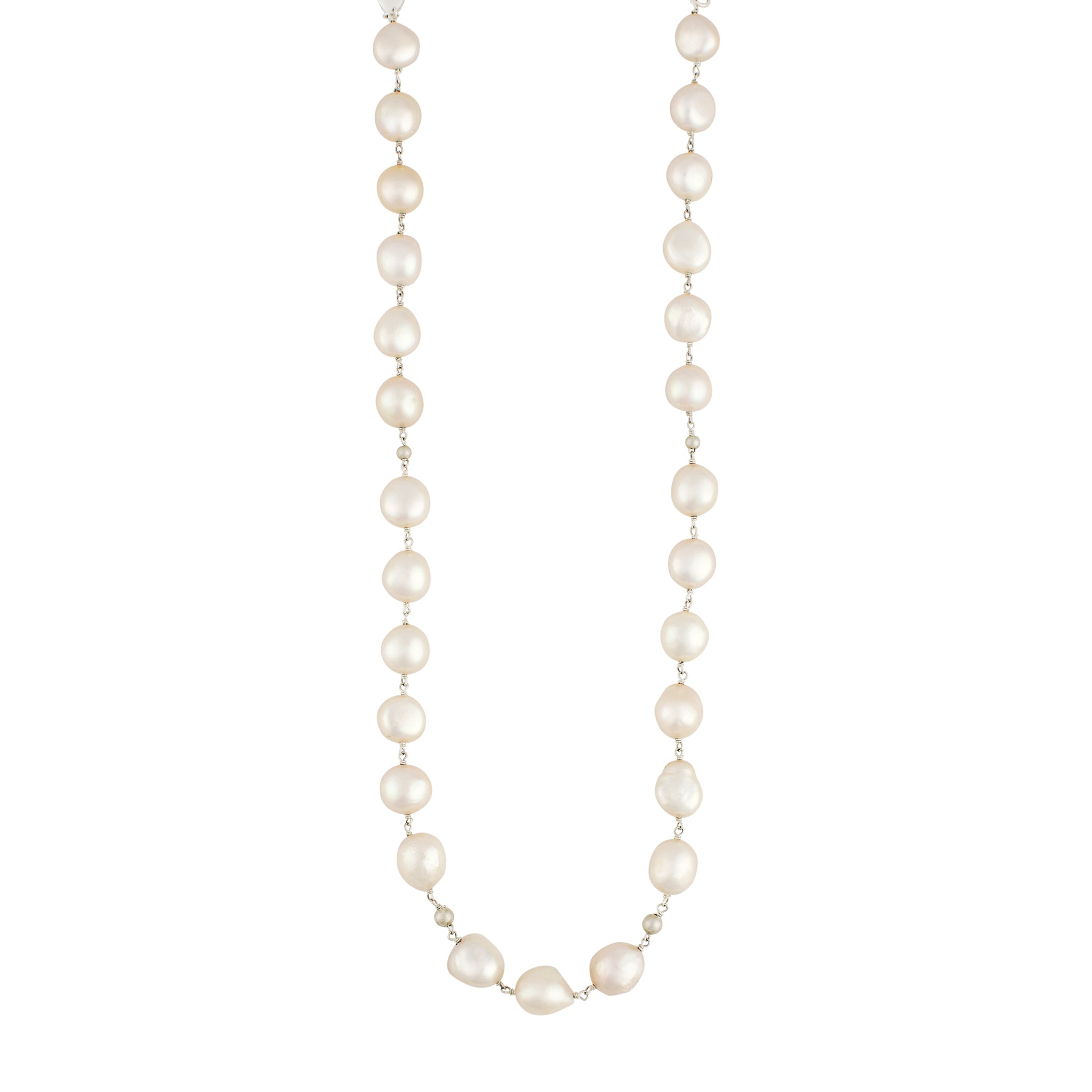 Pearl & Satin Bonfire Necklace - 16-18" L