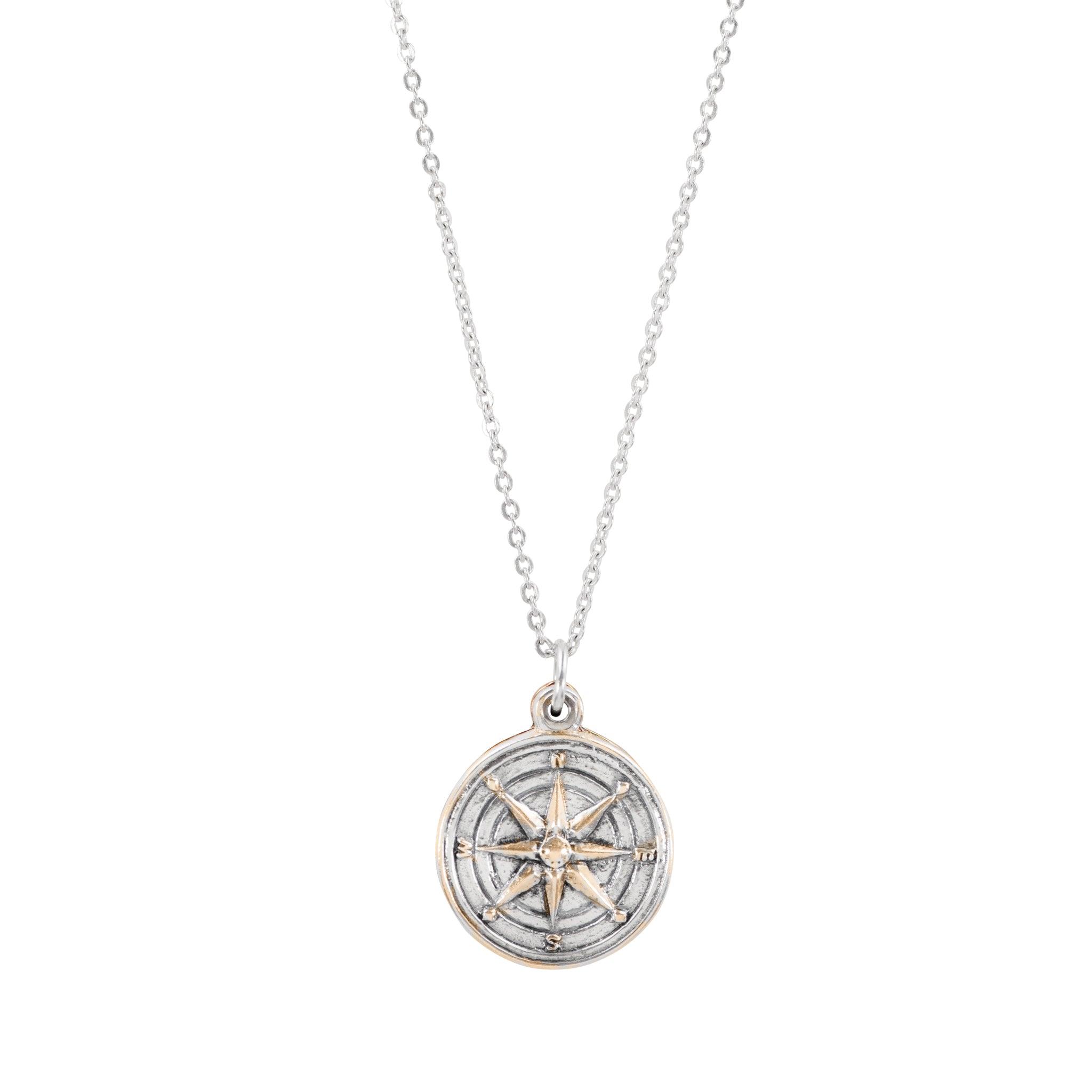 Explorer's Talisman Locket Necklace in Bronze with Silver Flash Plate