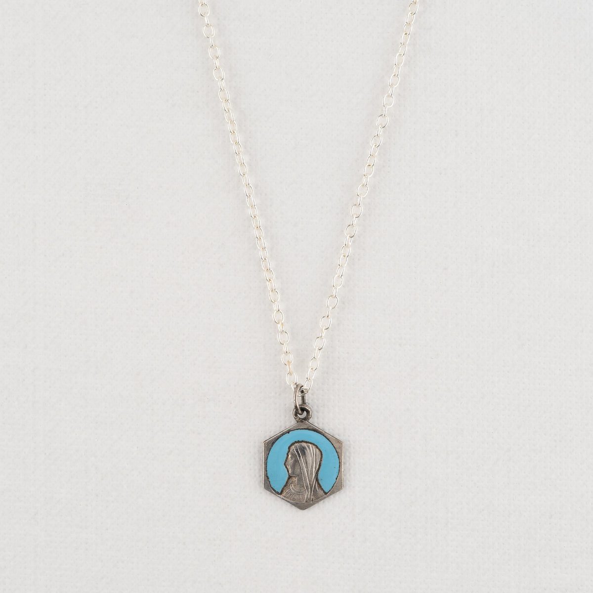 Vintage Medal Our Lady Lourdes v129