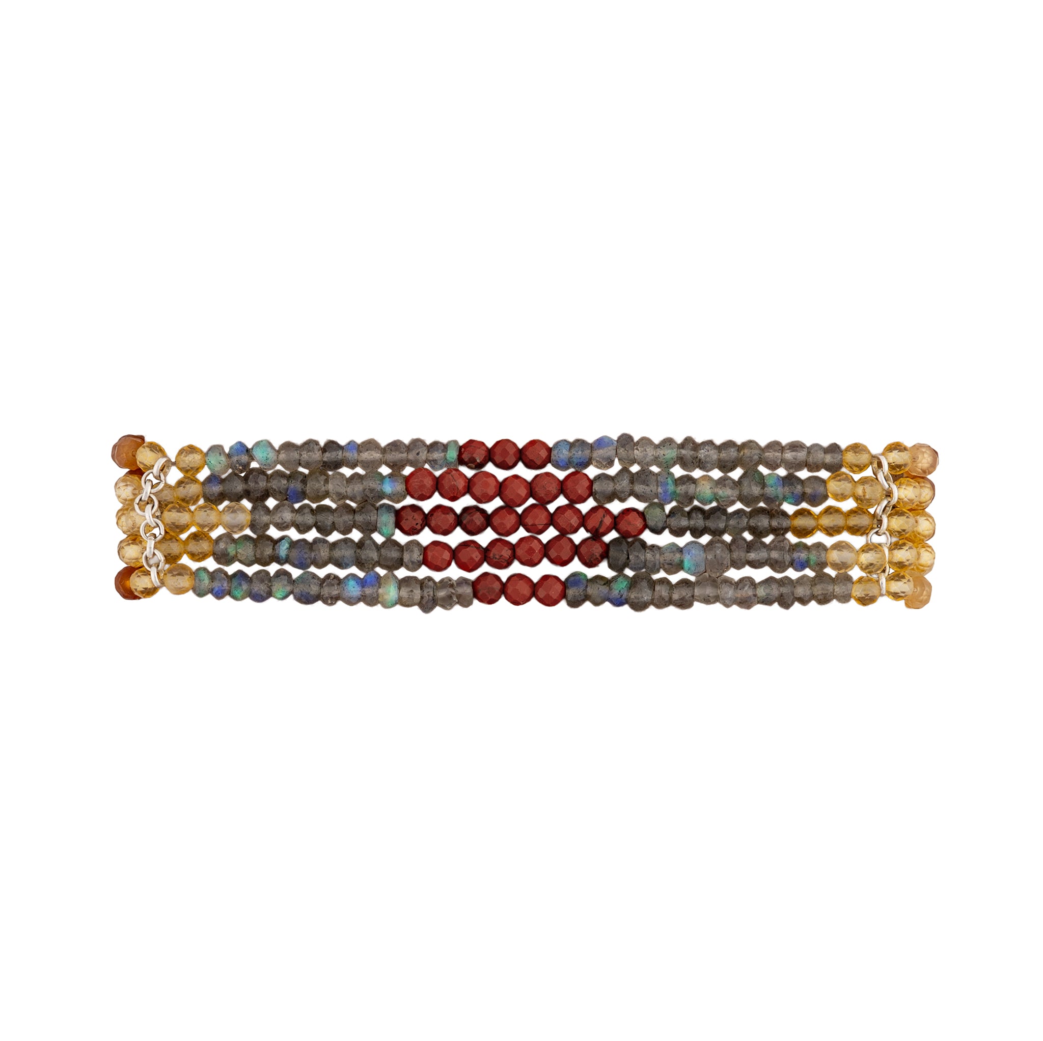 Beaded Blanket Stretch Bracelet in Warm Tones