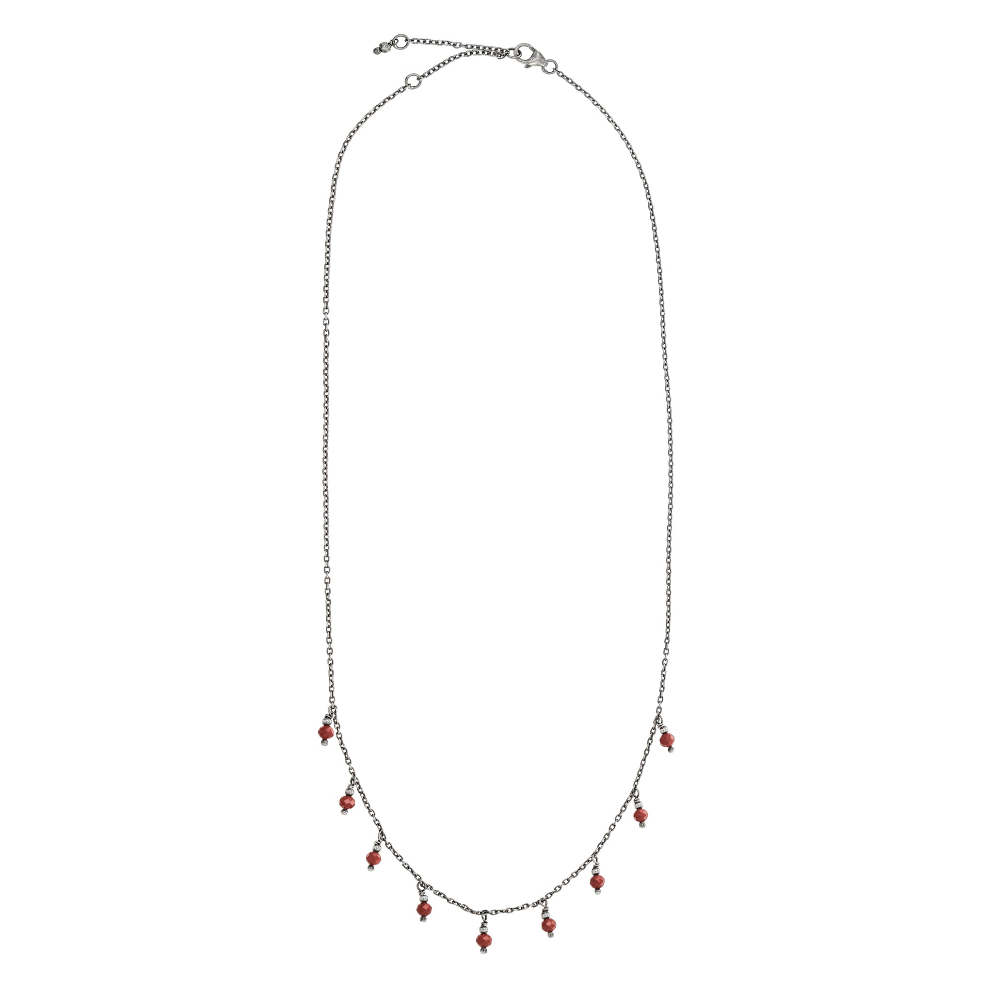 Falling Bonfire & Stone Necklace in Red Jasper