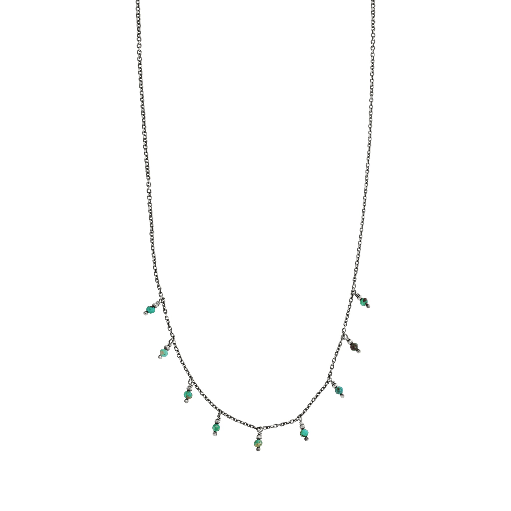 Falling Bonfire & Stone Necklace in Turquoise