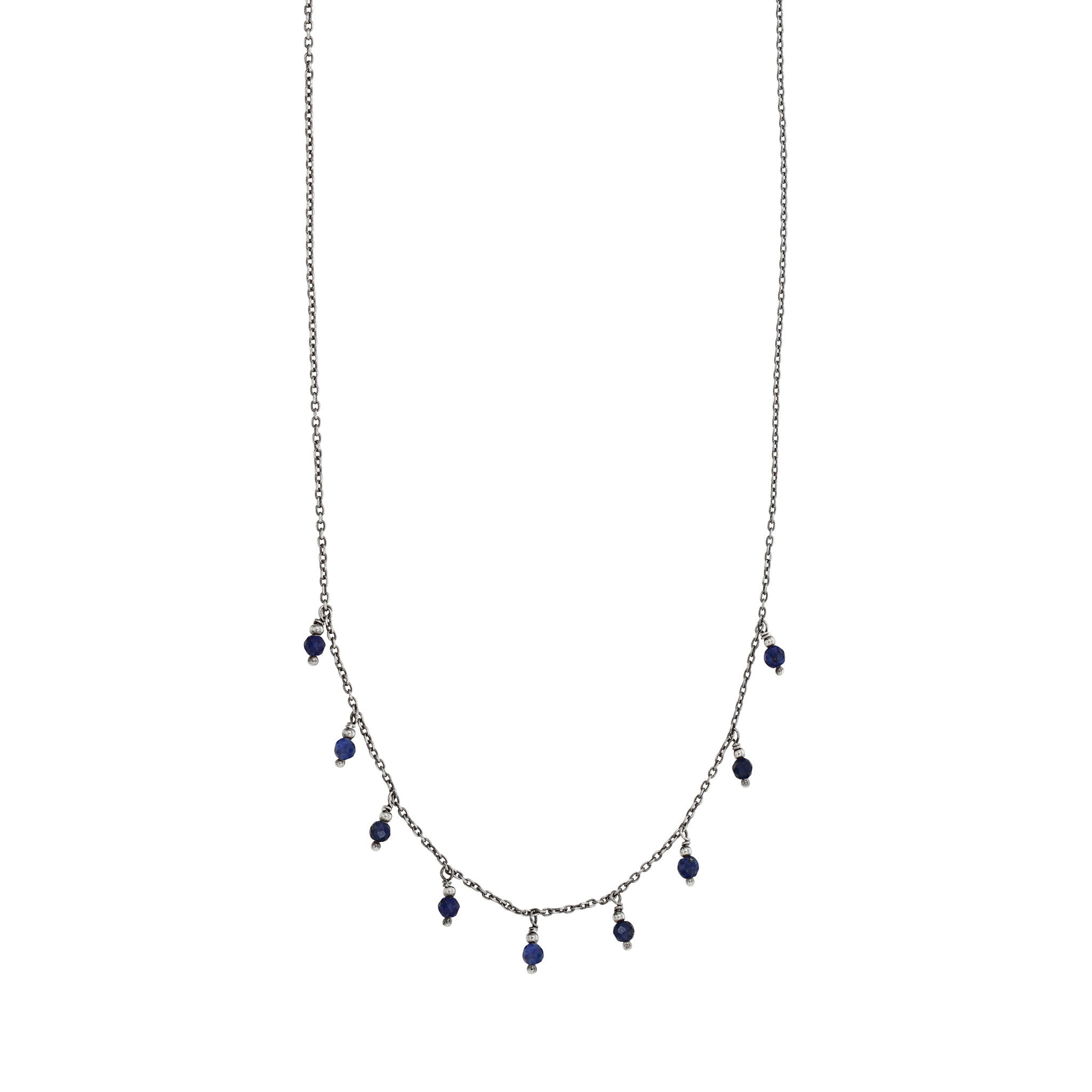 Falling Bonfire & Stone Necklace in Lapis