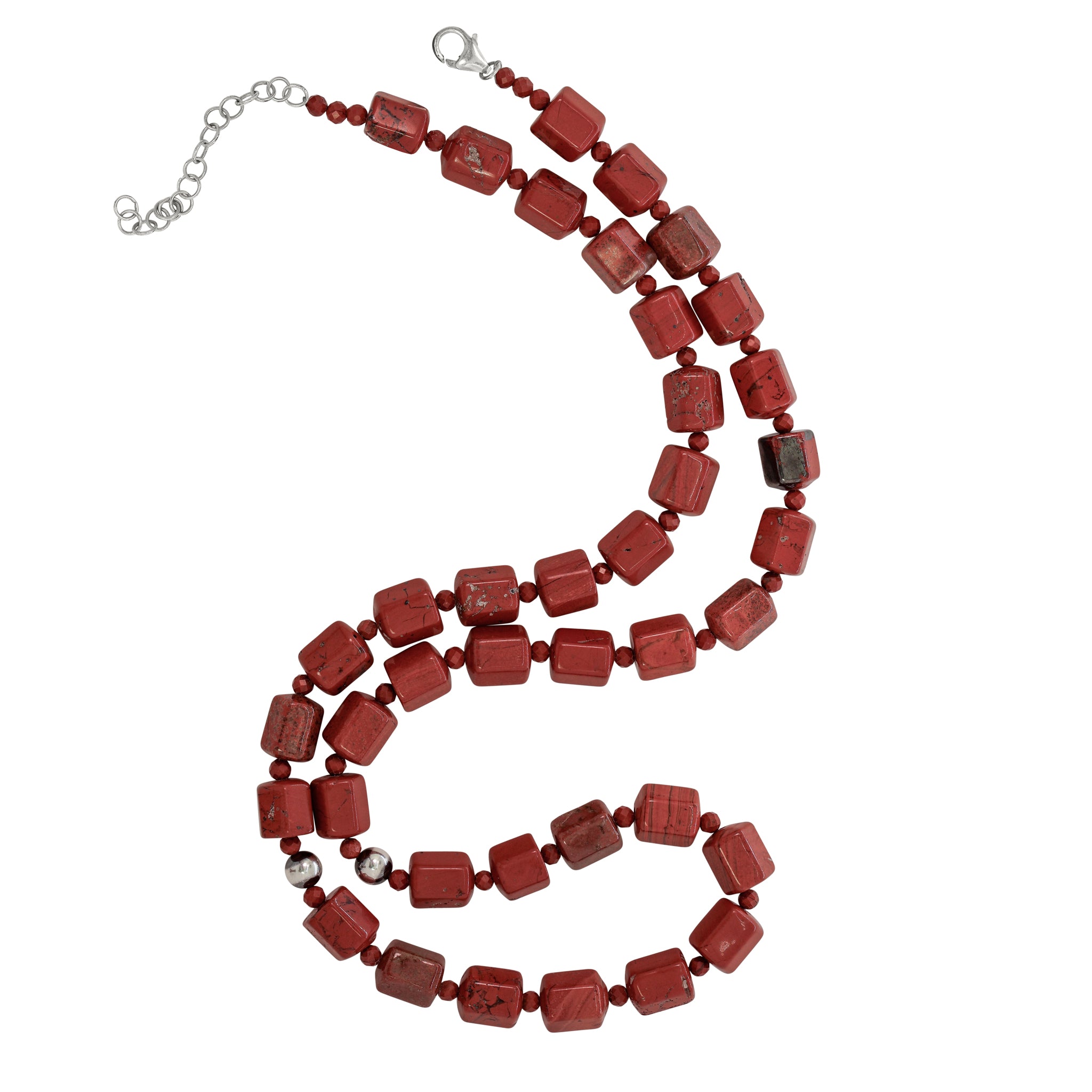 Barrel Stone Bonfire Necklace in Red Jasper
