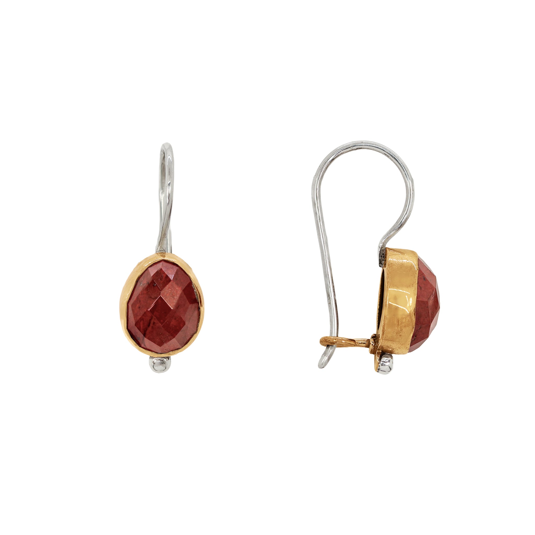 Fire inside Earrings in Red Jasper