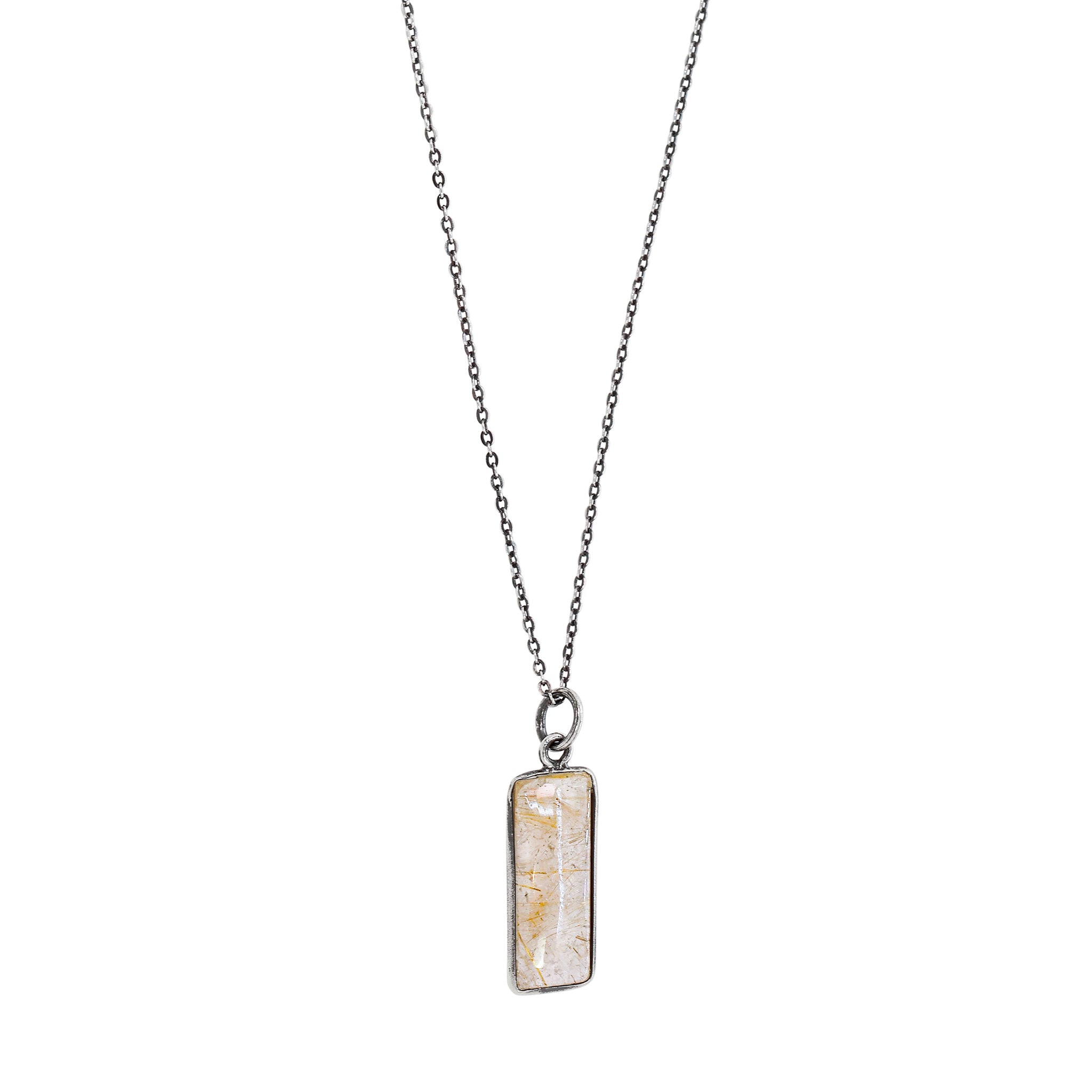 Bay Window Necklace in Golden Rutilated Quartz