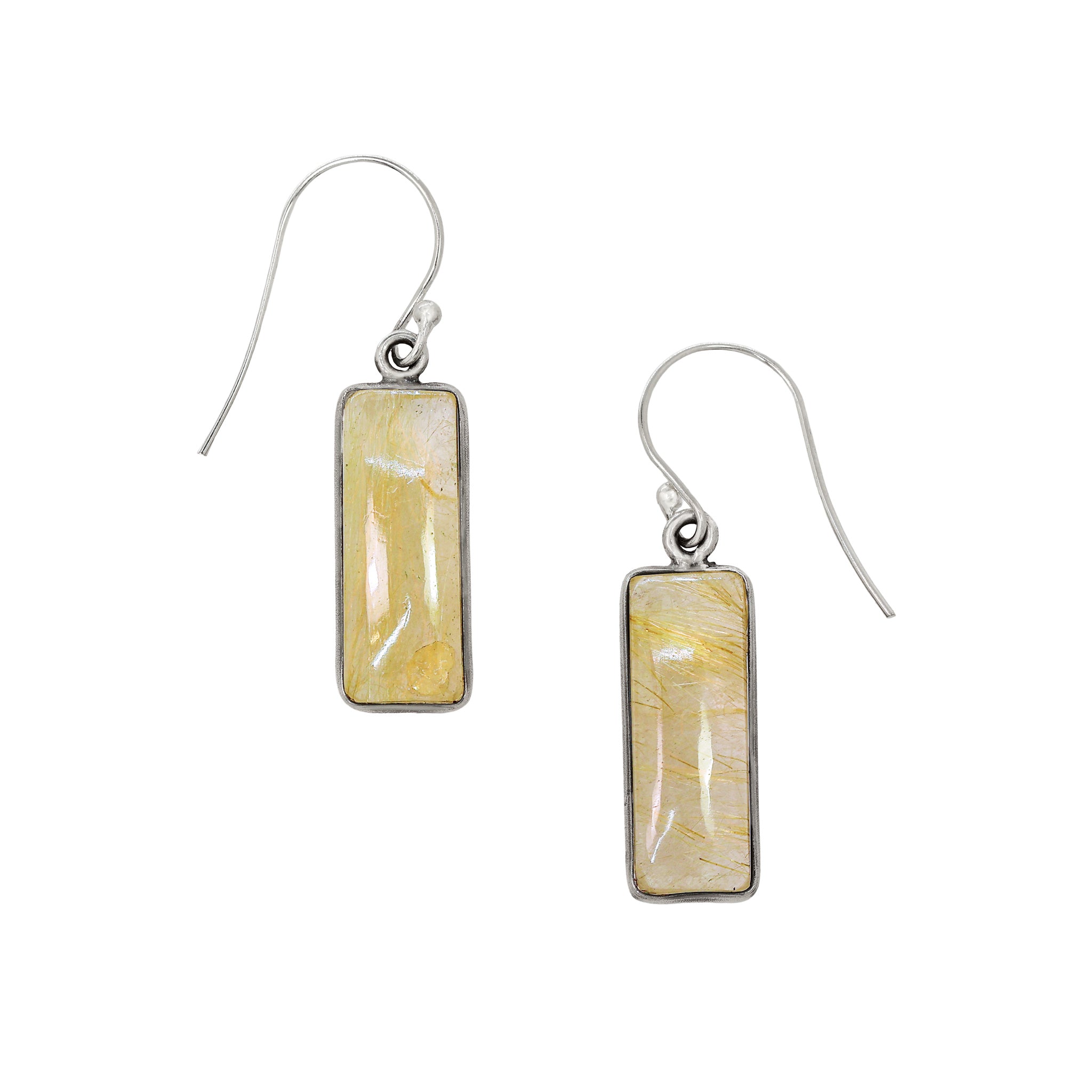 Bay Window Earrings in Golden Rutilated Quartz
