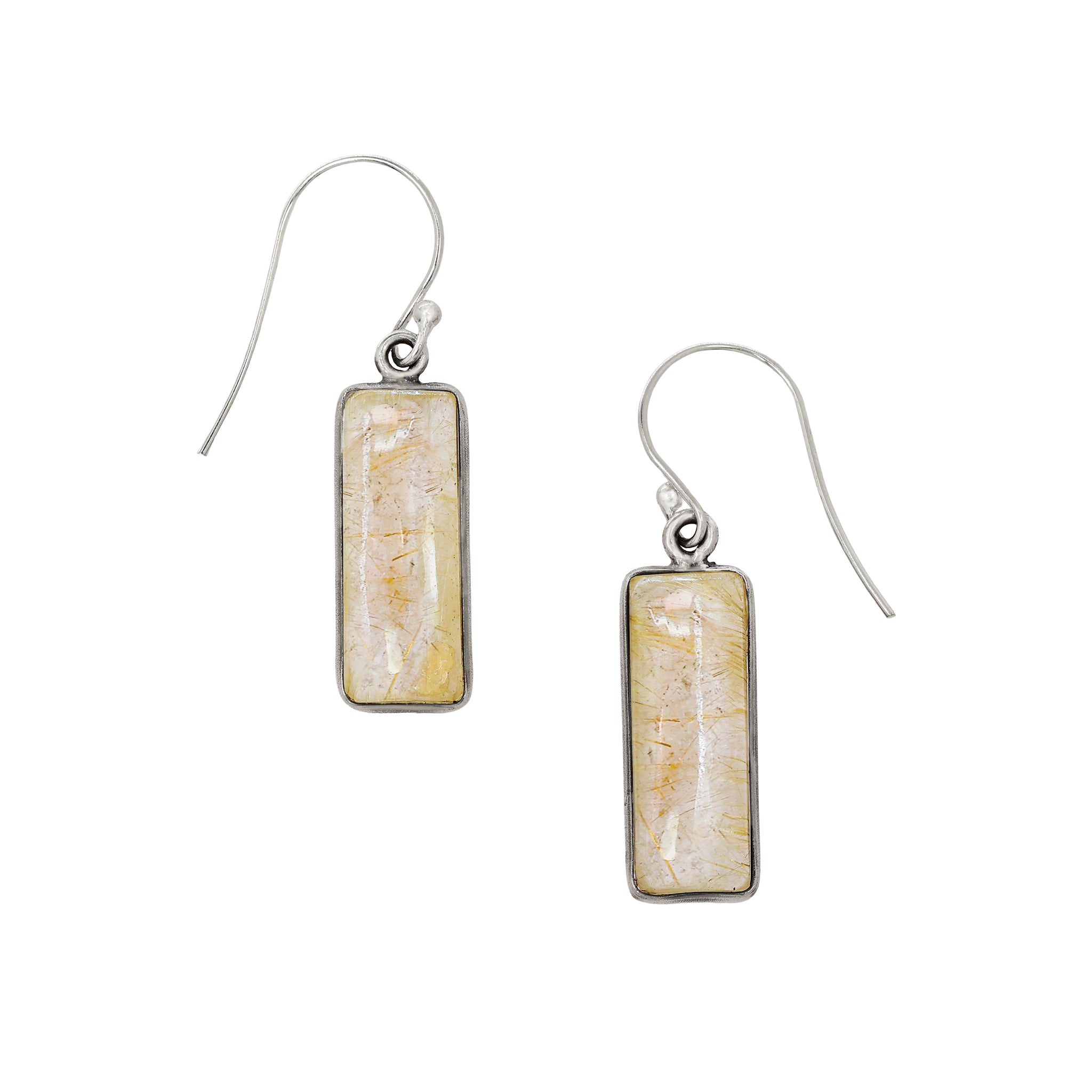 Bay Window Earrings in Golden Rutilated Quartz