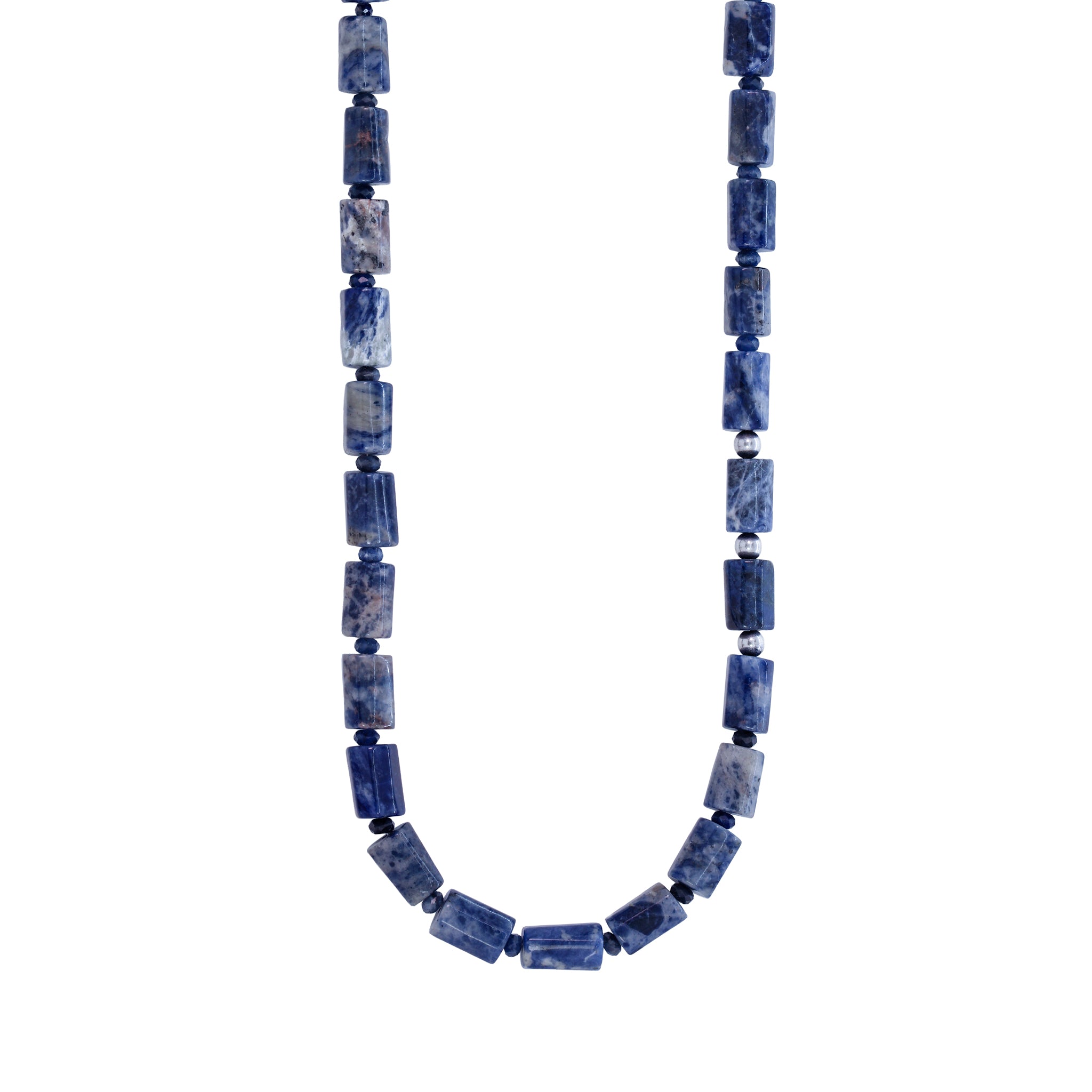 Barrel Stone Bonfire Necklace in Sodalite & Lapis