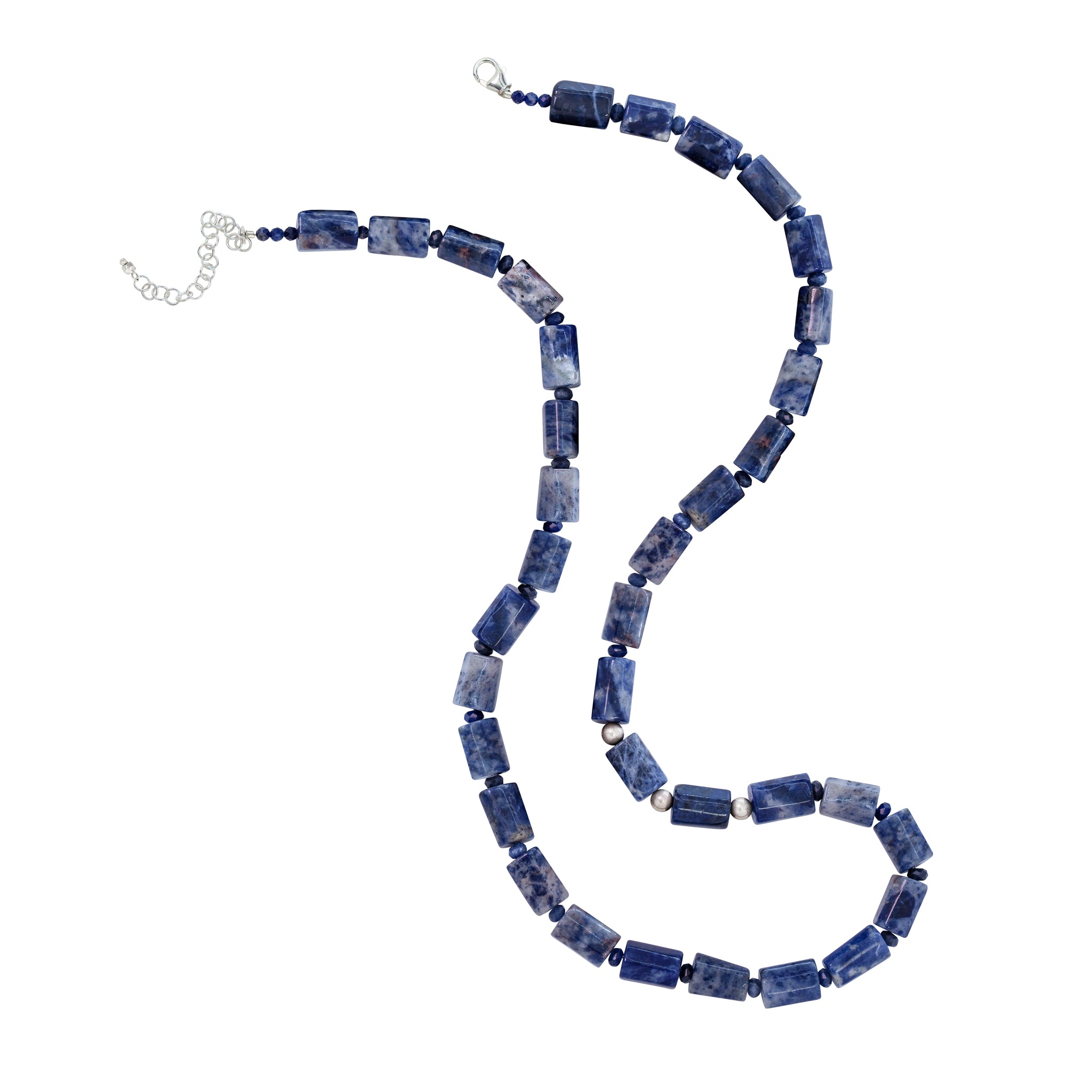 Barrel Stone Bonfire Necklace in Sodalite & Lapis | Available to Ship September 23, 2026