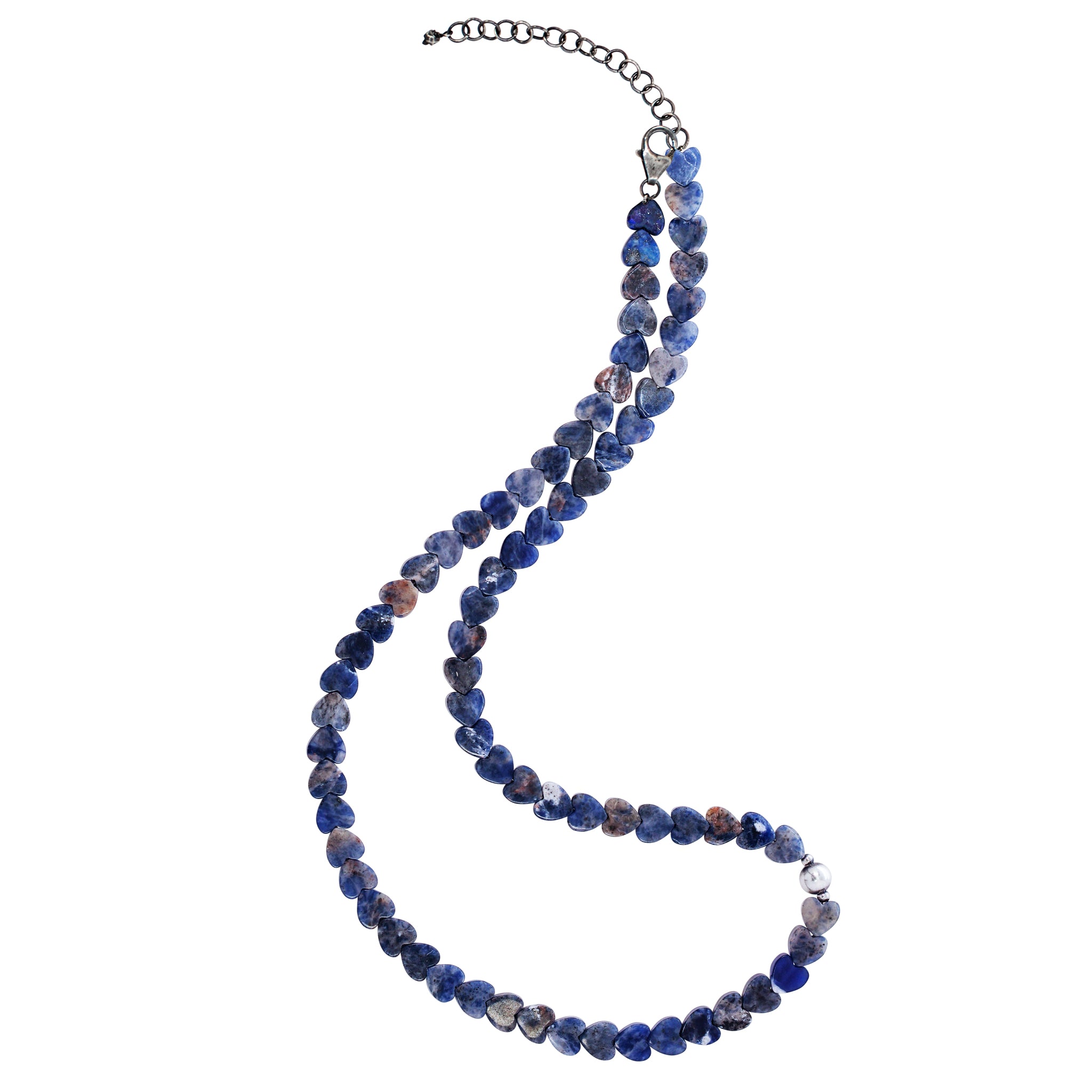 Stone Heart Necklace in Lapis