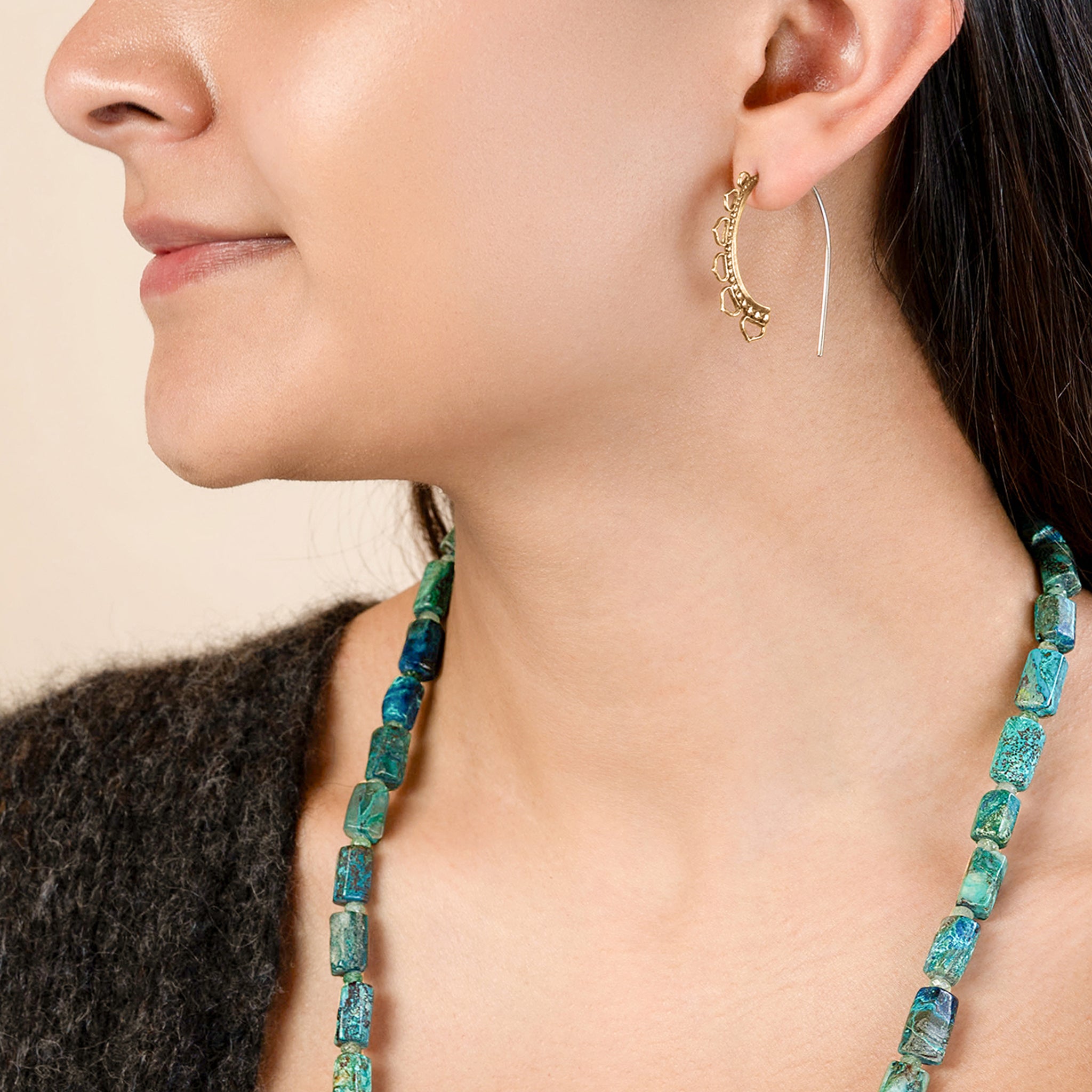 Open Lotus Threaders in Bronze & Silver - 1 1/2" L