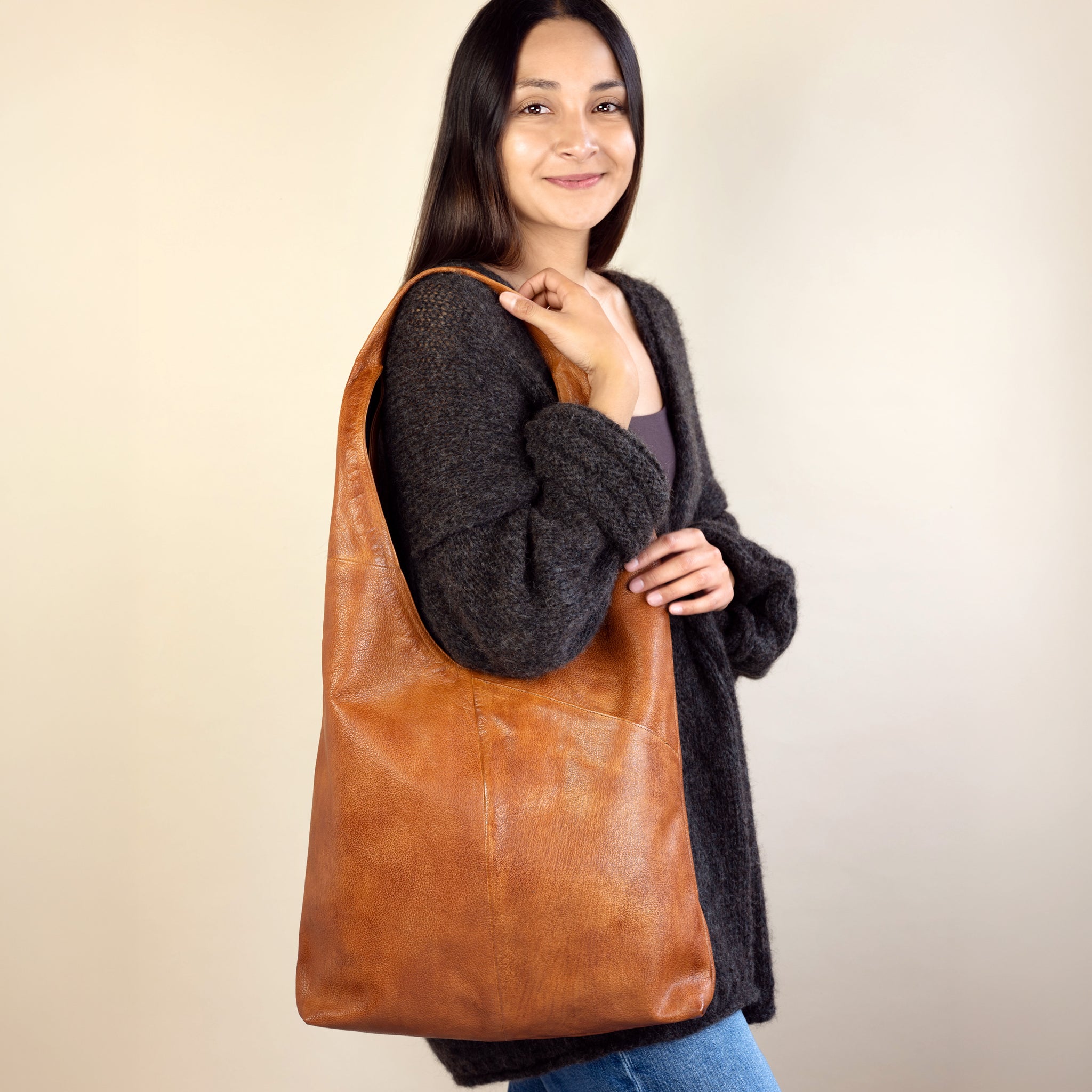 Babs Leather Bag in Tobacco Brown