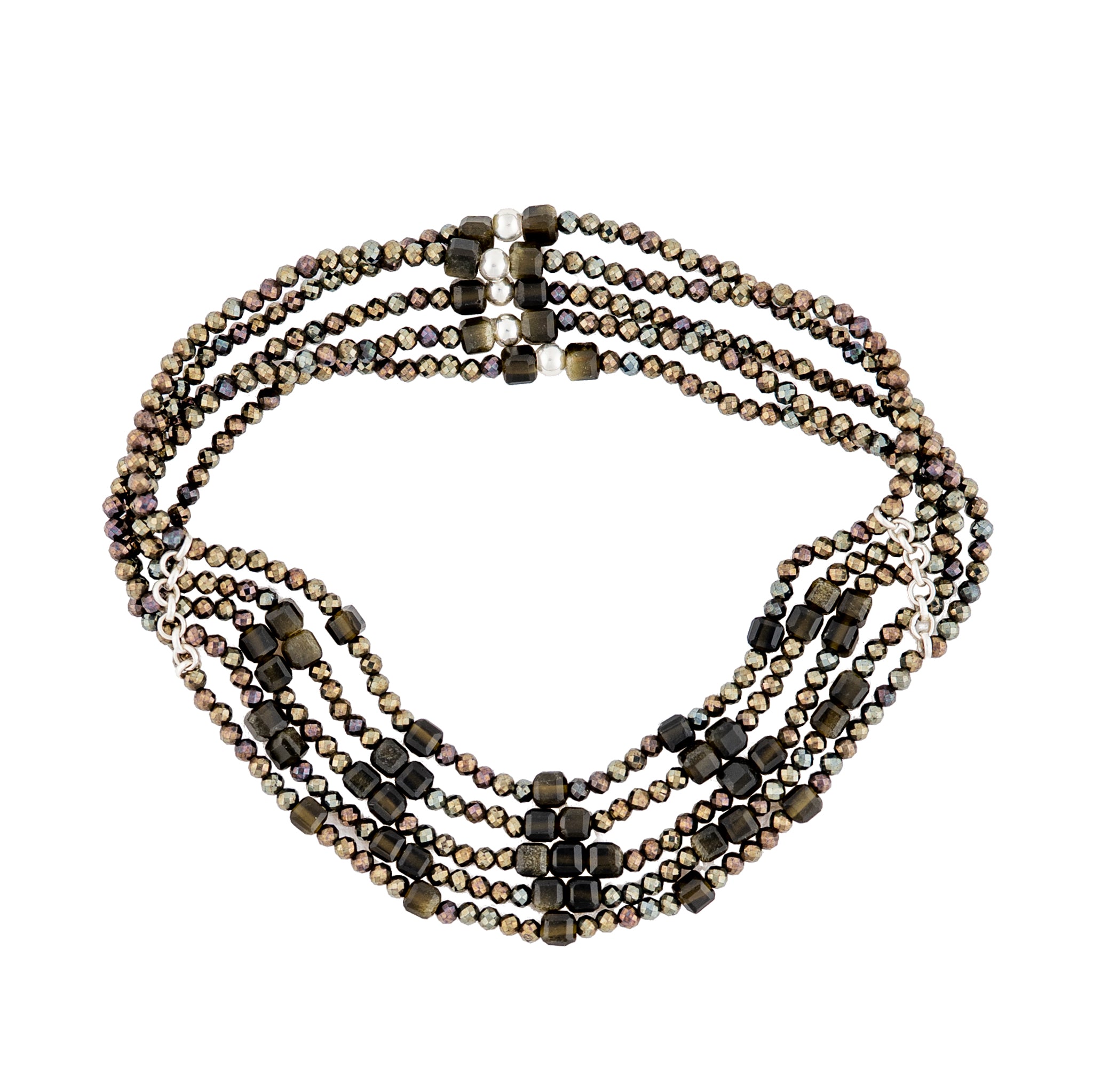 Beaded Blanket Stretch Bracelet Set - Block Pattern