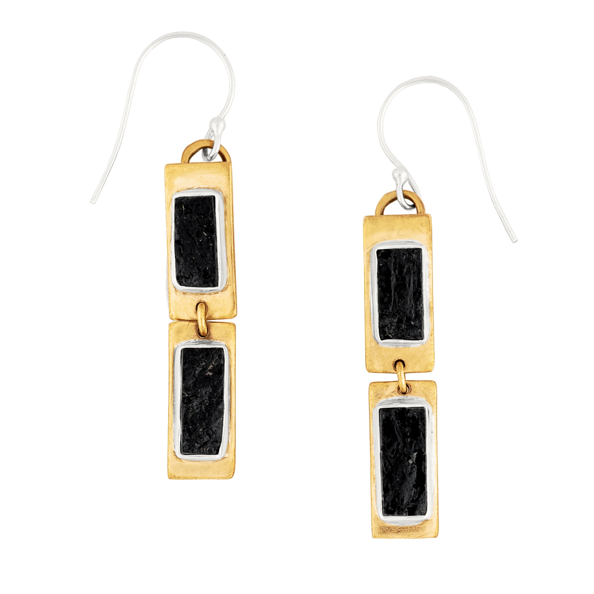 Petrified Forest Earrings in Black Tourmaline | Available to Ship September 10, 2026