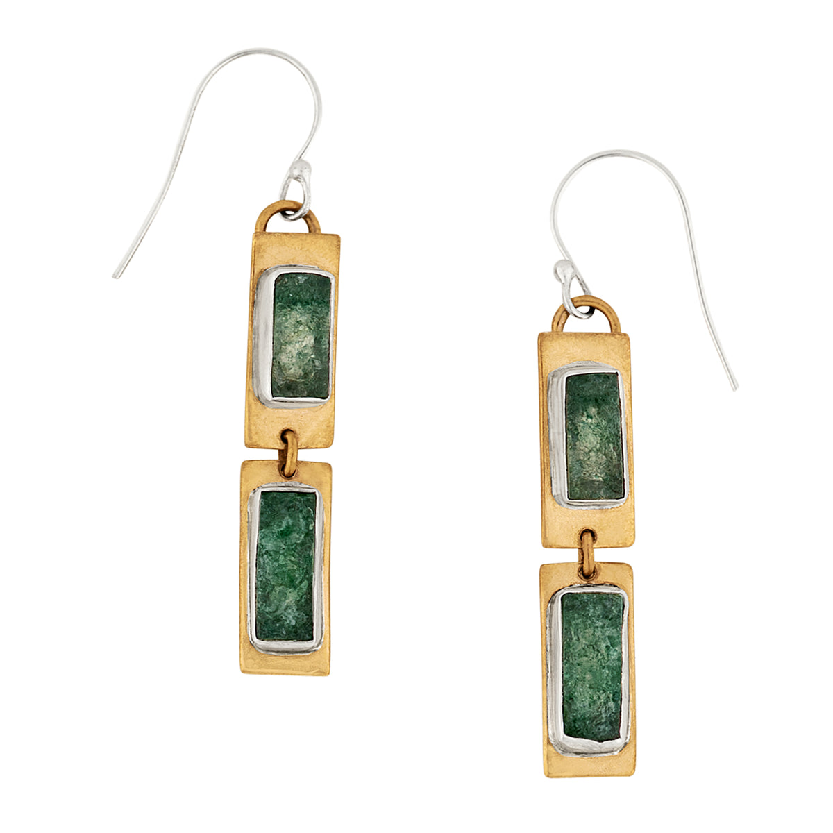 Petrified Forest Earrings in Green Strawberry Quartz | Available to Ship September 10, 2026