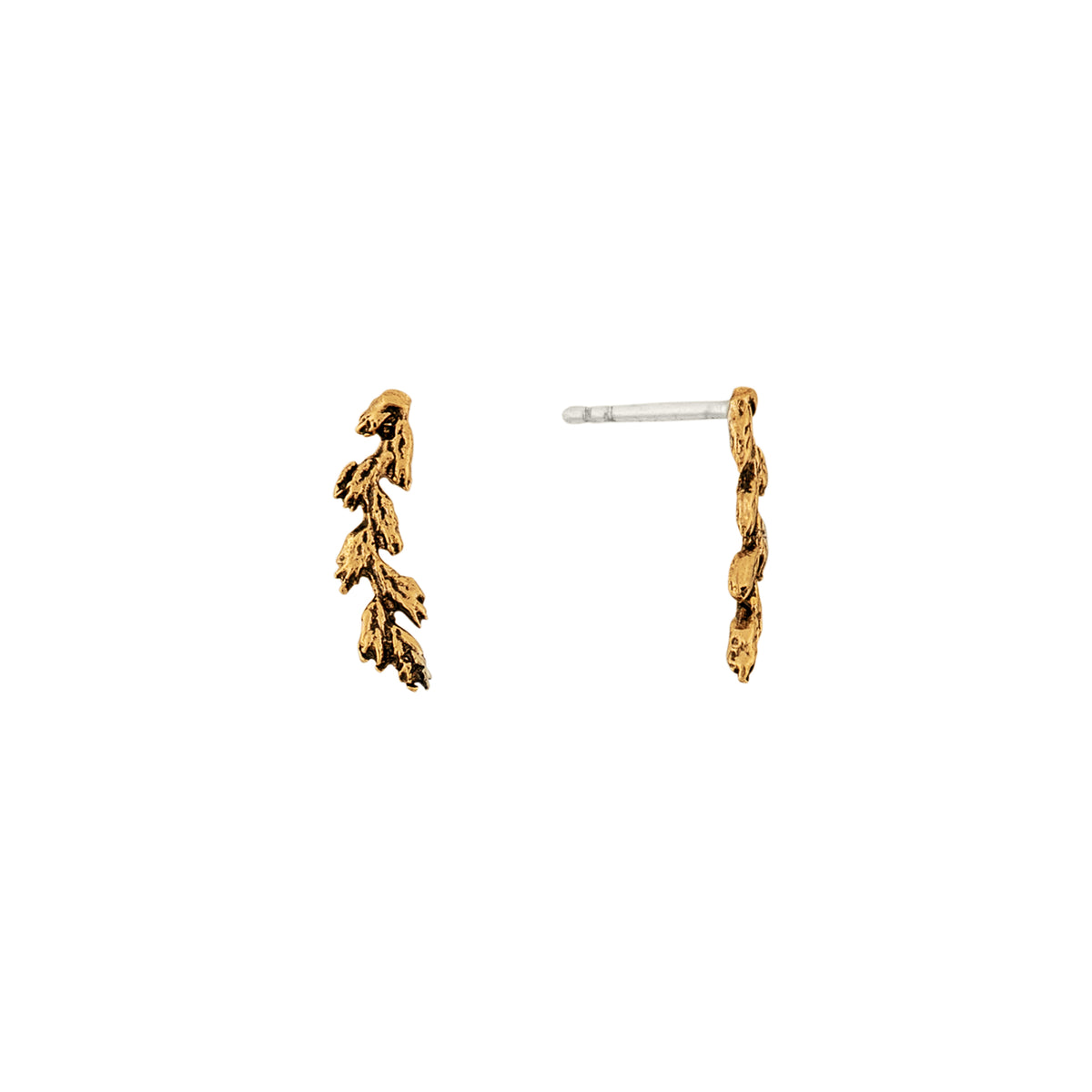 Tall Grass Studs in Antiqued Bronze & Silver